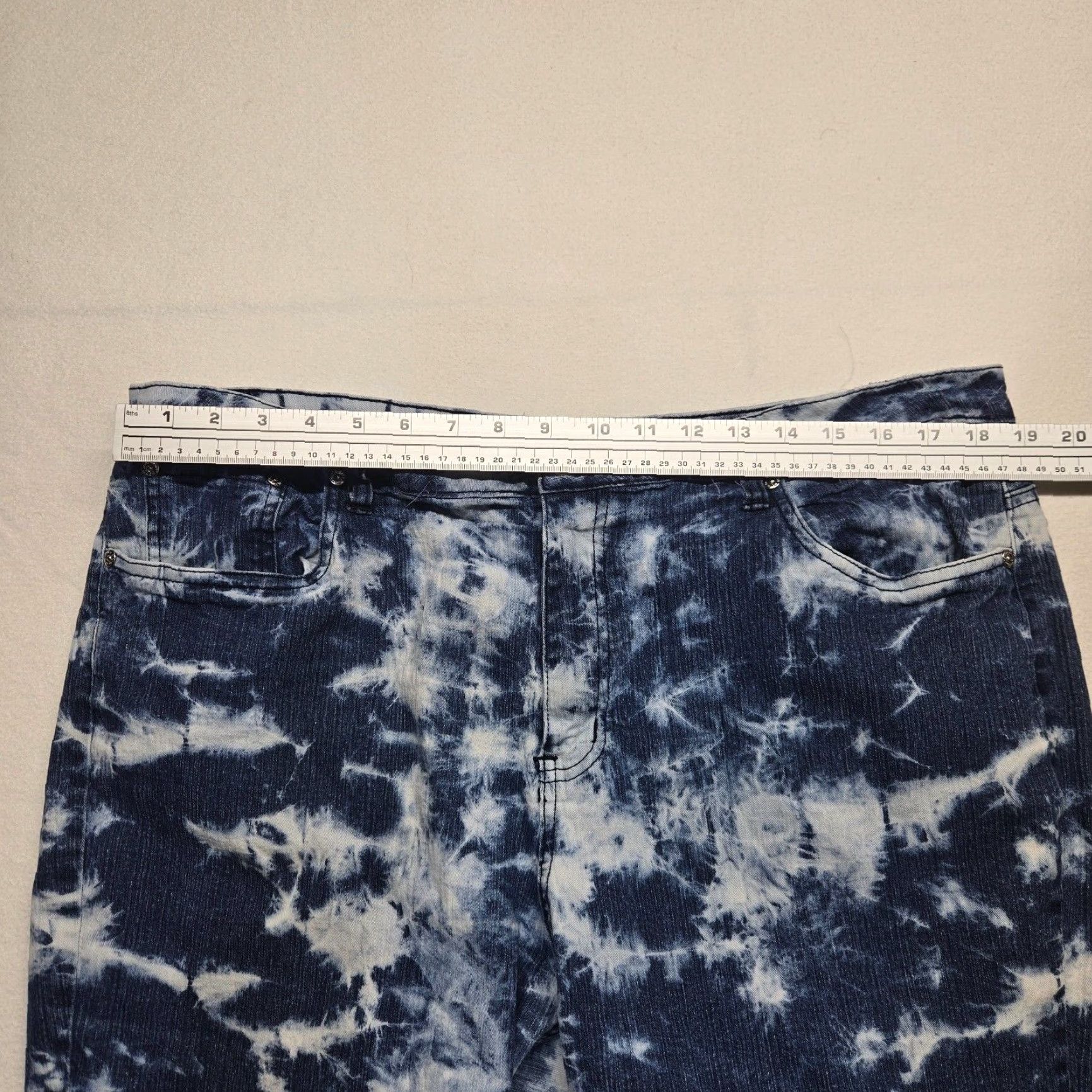 Vintage VINTAGE Moto Blues Denim Capri Shorts Plus Size 20 Blue Bleached Washed Womens Size 42" / US 20 - 3 Thumbnail
