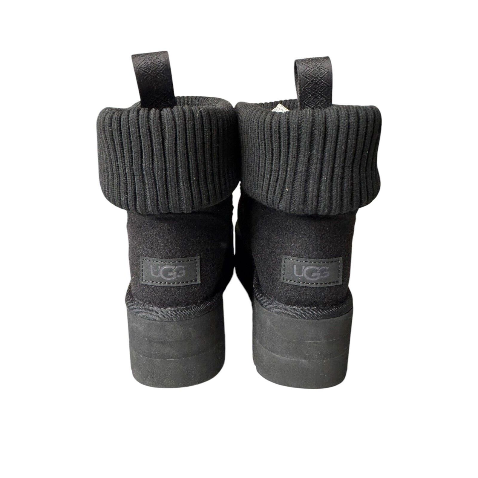 Ugg UGG NEW Classic Mini Platform Felted Black Sheepskin Boots Size US 9 / IT 39 - 5 Thumbnail