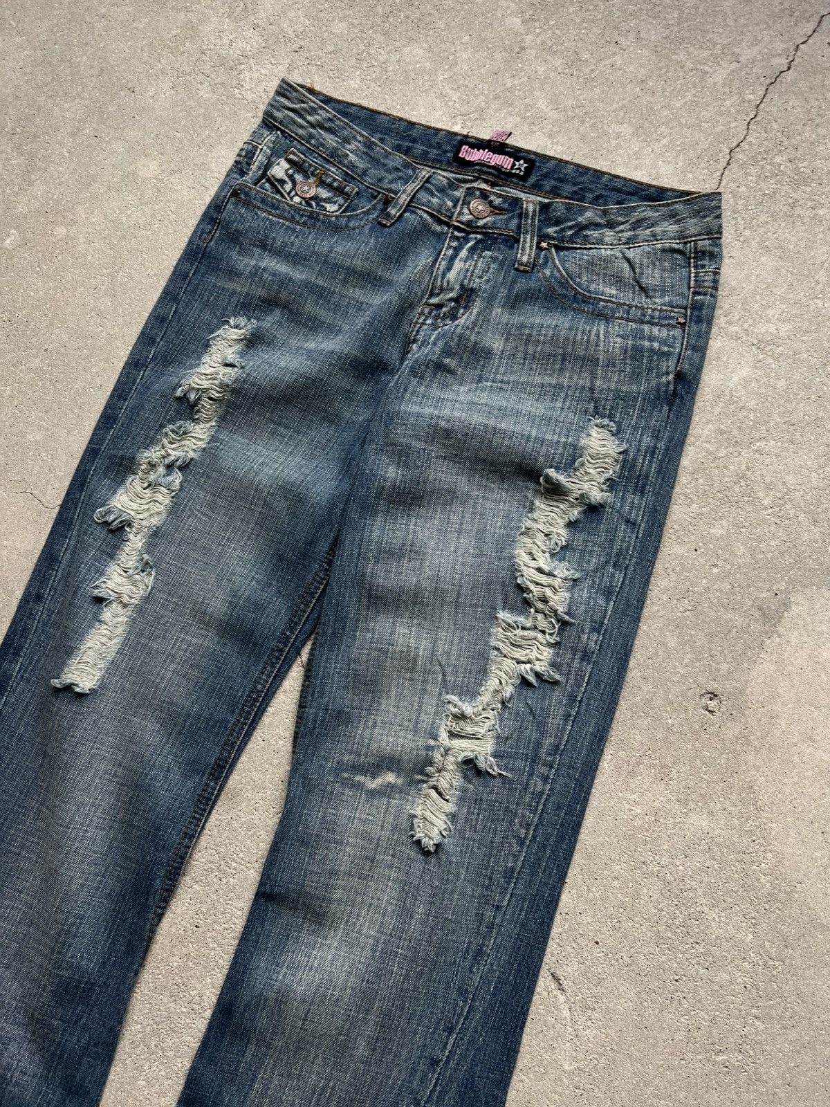 Hysteric Glamour × If Six Was Nine × Le Grande Bleu (L.G.B.) Rare Flared Distressed IfSixWasNine Junya LGB vintage jeans Size 28" / US 6 / IT 42 - 5 Thumbnail