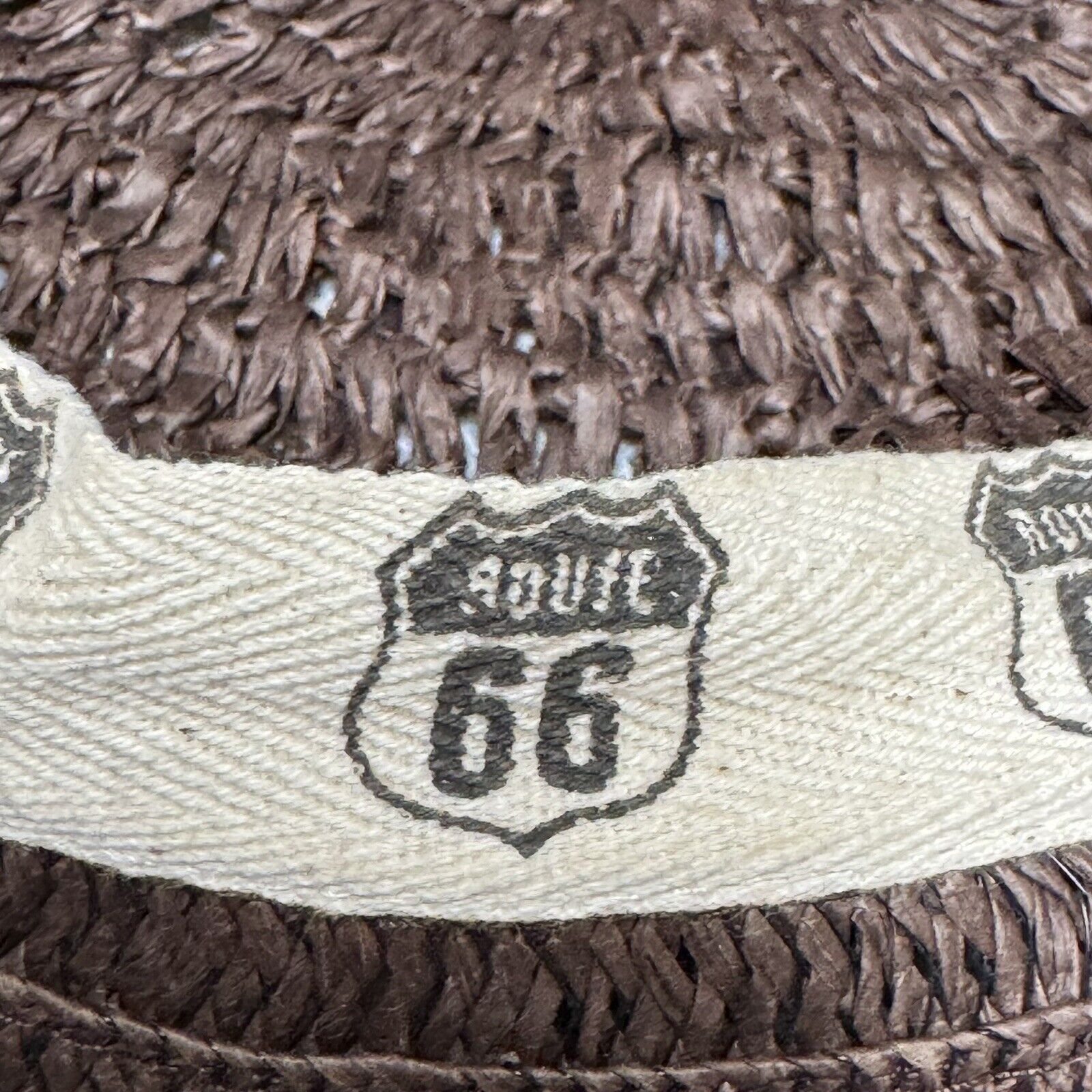 Route 66 Route 66 Y2K Straw Sun Hat Floppy Beach Road Trip Retro 70s Size ONE SIZE - 7 Thumbnail