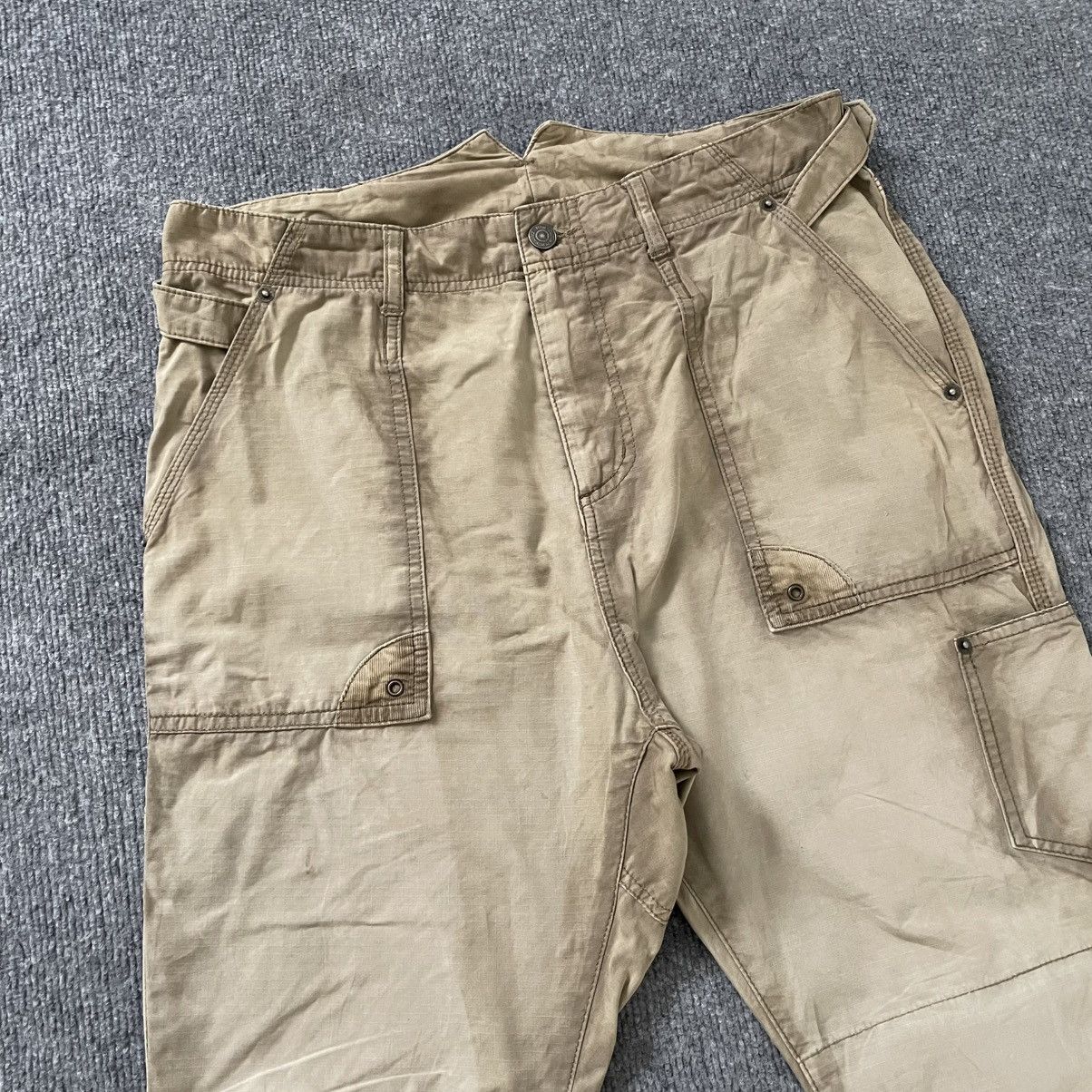 PPFM Japanese PPFM Military Cargo Pants Khaki Size US 33 - 3 Thumbnail