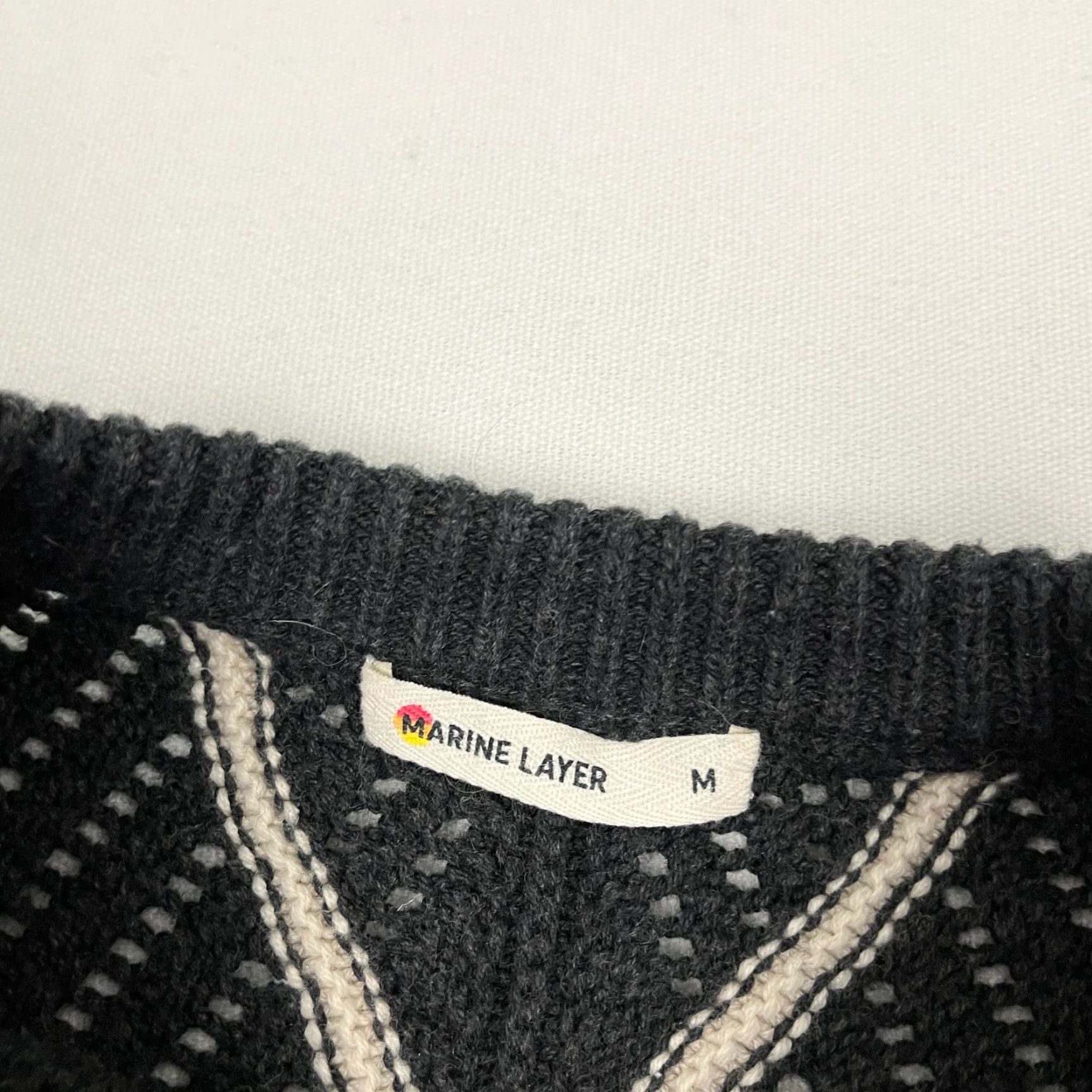 Marine Layer Marine Layer Brooke Sweater Womens Medium Stripe Textured Knit Wool Blend Beachy Size M / US 6-8 / IT 42-44 - 2 Thumbnail