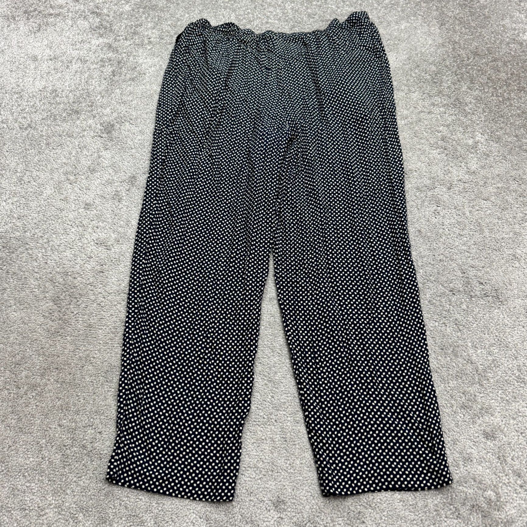 Marks & Spencer VINTAGE Marks & Spencer St Michael Polka Print Pants Women UK14 Navy Polka 90s Casual Pants Women UK14 Navy Size 36" / US 14 / IT 50 - 2 Thumbnail