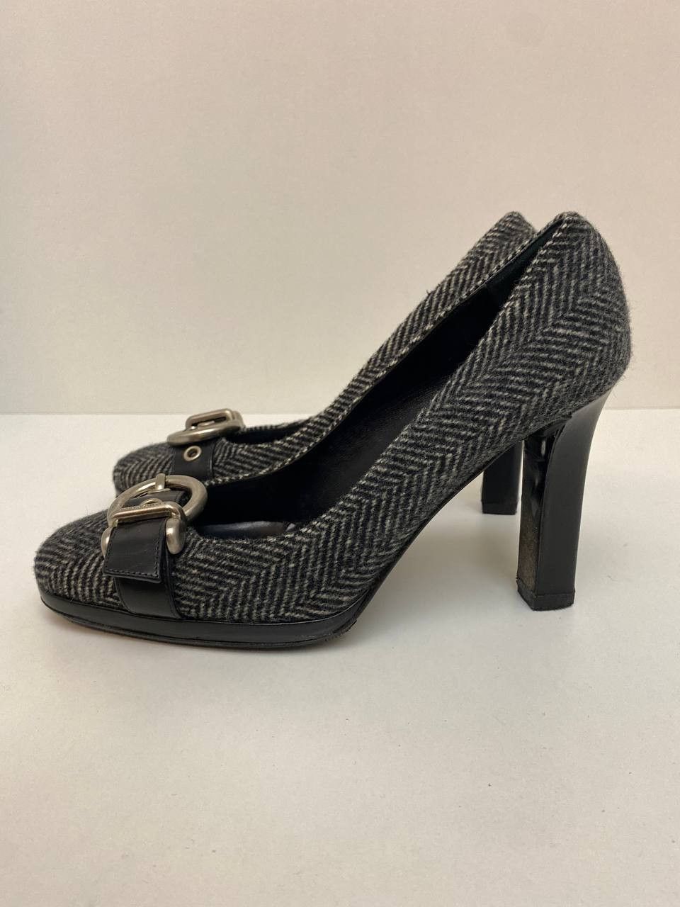 Burberry Burberry Nova Logo Black Pump Wool High Heels Shoes Vintage Size US 6.5 / IT 36.5 - 5 Thumbnail