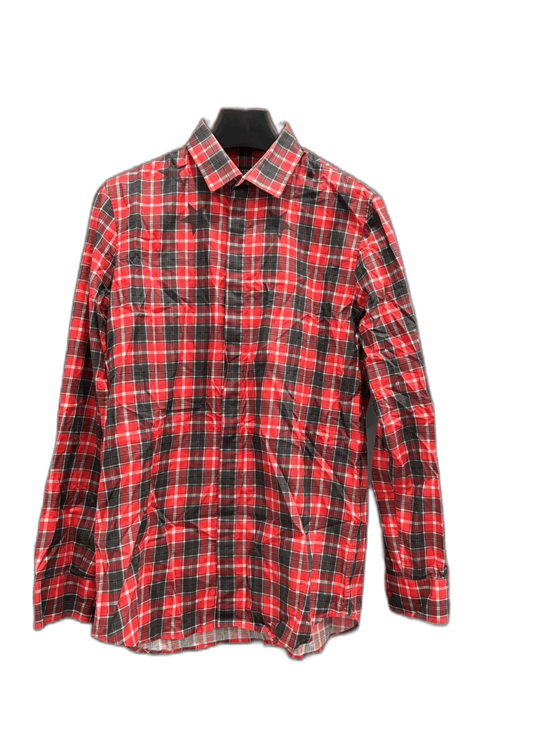 Givenchy Givenchy Givenchy Long Sleeve Plaid Shirt Red Black -2507 Size US M / EU 48-50 / 2 - 1 Thumbnail
