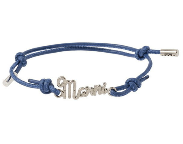 image of Aw22 Marni Logo Plaque Rope Bracelet Blue, Men's
