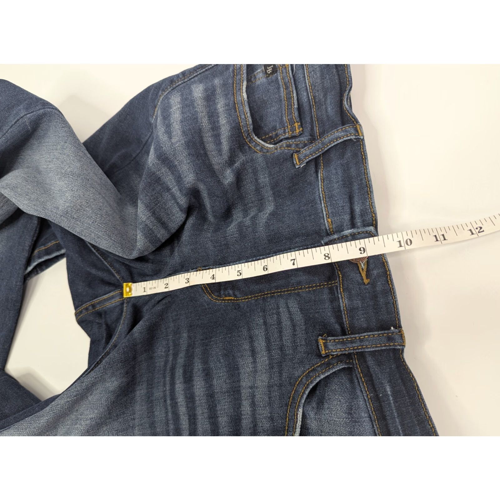 Vintage Judy Blue Jeans Women’s 15/32 Relaxed Mid Rise Straight Distressed Blue Denim 5-Pocket JB82102DK Size 36" / US 14 / IT 50 - 6 Thumbnail