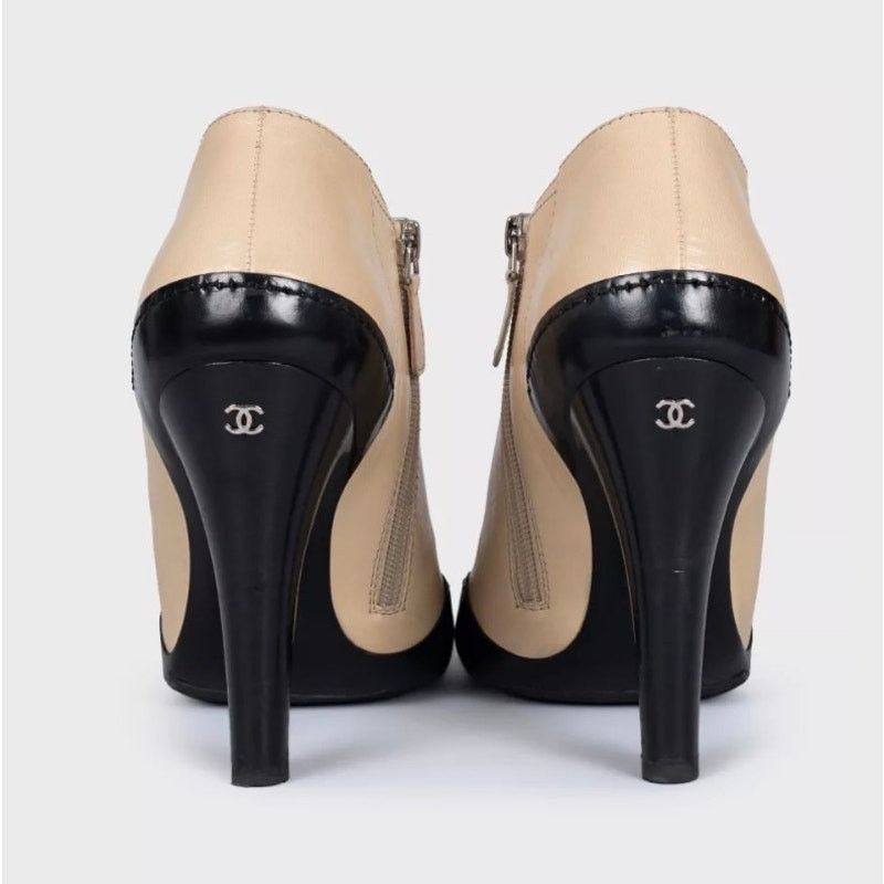 Chanel Chanel Beige Leather Open-Toe Ankle Booties - Size 40.5 Size US 9.5 / IT 39.5 - 4 Thumbnail