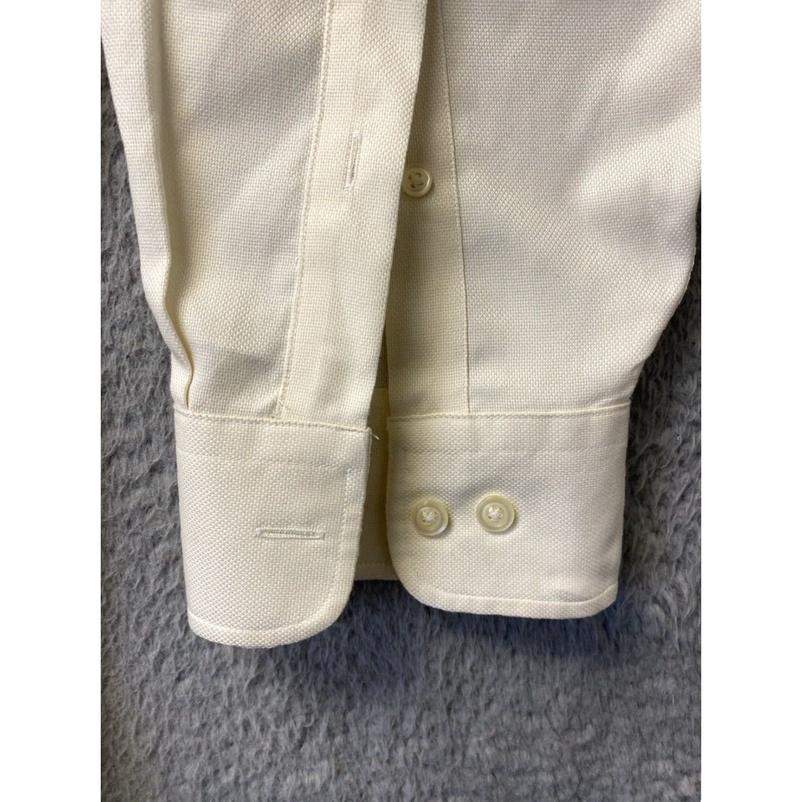 Pronto Uomo VINTAGE Pronto Uomo Dress Shirt Men Adult Long Sleeve 18 Yellow Non-Iron Slim Fit Size 48R - 5 Thumbnail
