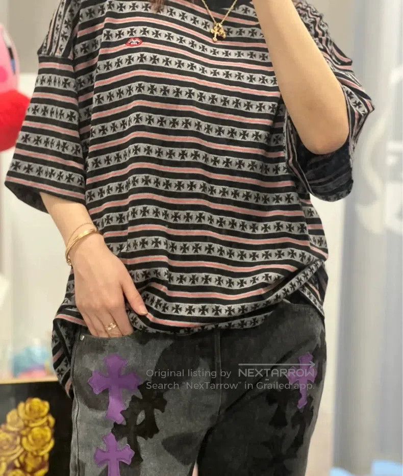 Chrome Hearts CHROME HEARTS Size M Striped cross short sleeve Size US M / EU 48-50 / 2 - 2 Thumbnail