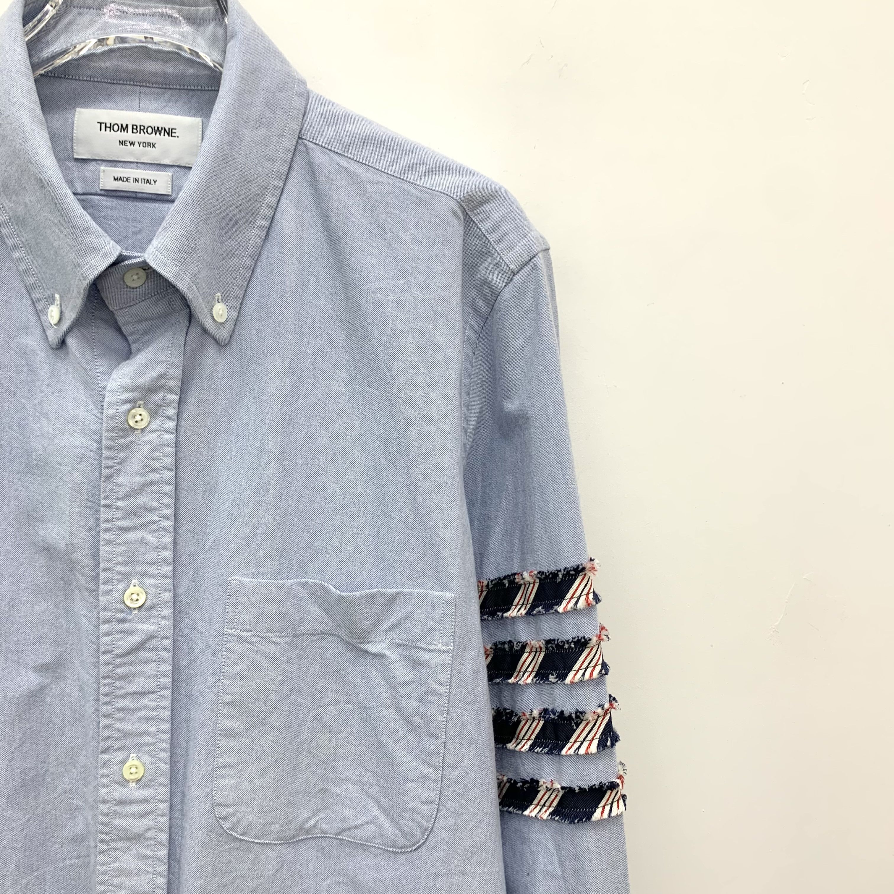 Thom Browne Thom Browne Classic Four-Bar Cotton Shirt Light Blue (M) Size US M / EU 48-50 / 2 - 3 Thumbnail