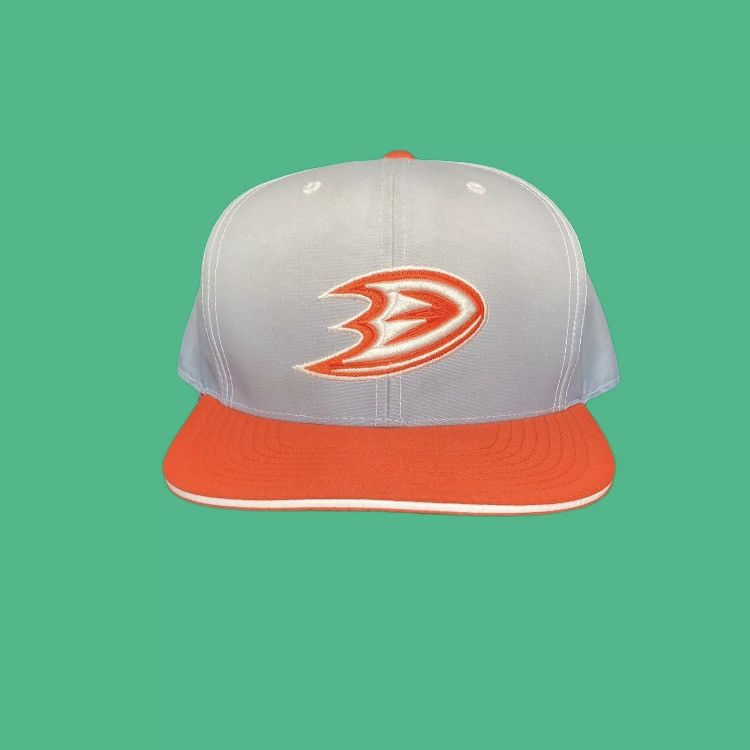 Mitchell & Ness × NHL Anaheim Ducks Two Tone Fitted Hat 7 5/8 Gray/Orange Size 36 - 2 Thumbnail