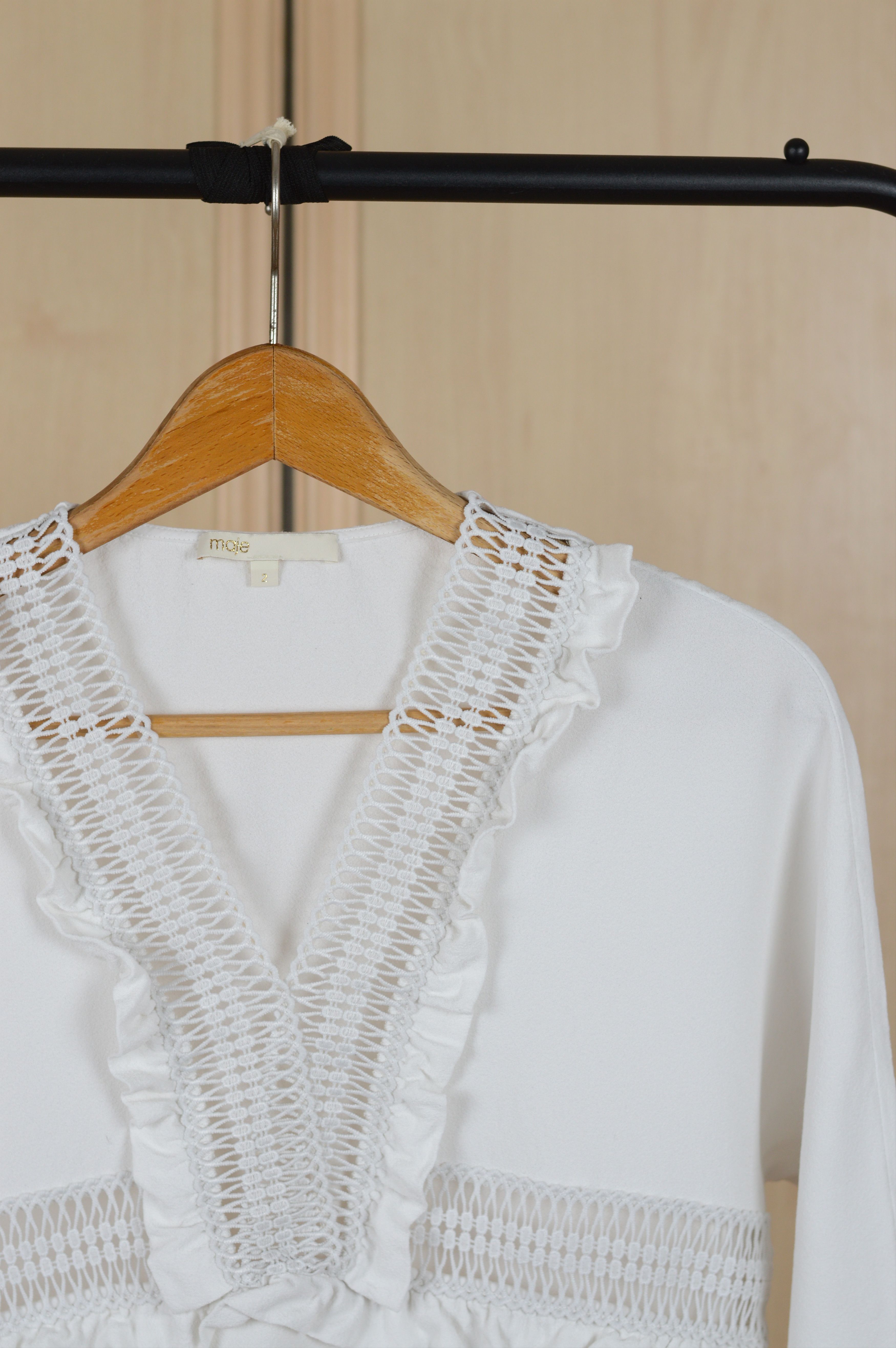 Maje Maje White Viscose Blouse Size XS / US 0-2 / IT 36-38 - 2 Thumbnail