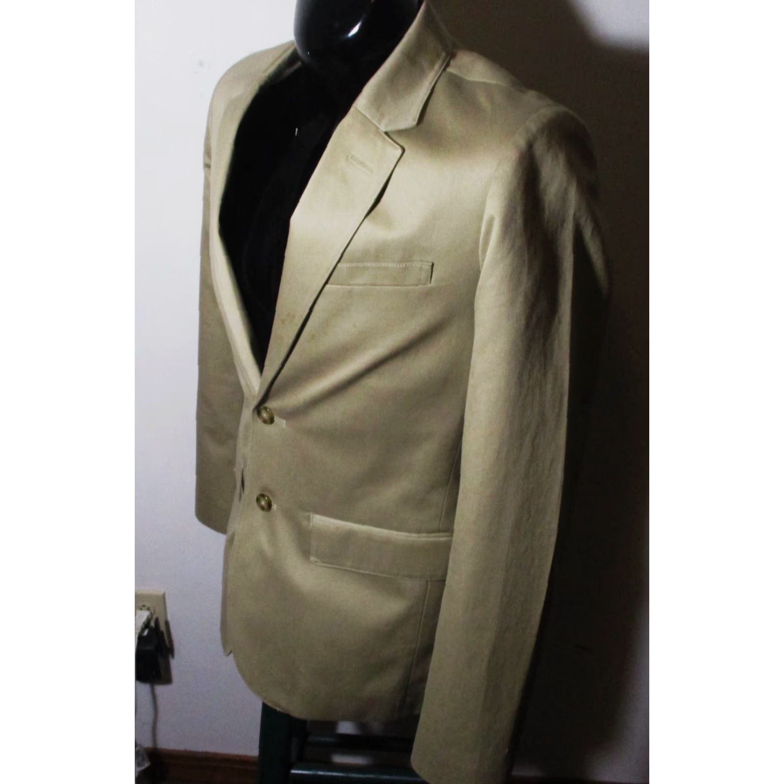 Vintage L.L. Bean Blazer Shirt Men's Khaki Tan 100% Cotton NWOT Size 36 Vintage No Size 36R - 4 Thumbnail