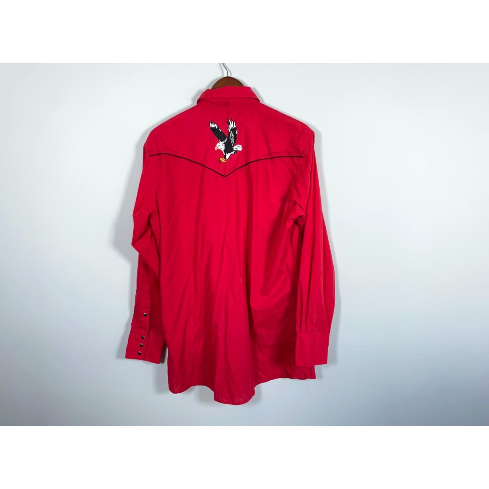 Vintage White Horse Eagle Embroidery Western Shirt Mens Large Red Pearl Snap Cotton Blend Size US L / EU 52-54 / 3 - 2 Thumbnail