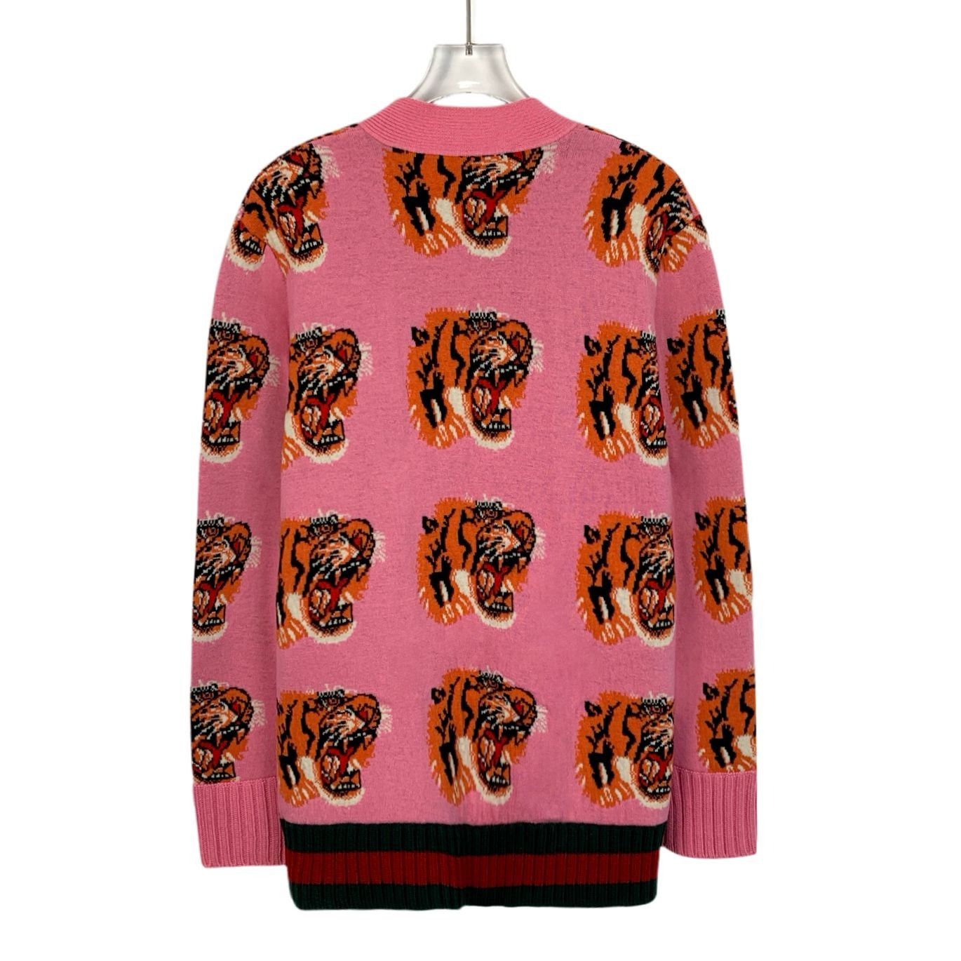 Gucci Gucci Pink Tiger Head Full Print Wool V-Neck Knit Cardigan J Size XS / US 0-2 / IT 36-38 - 7 Thumbnail