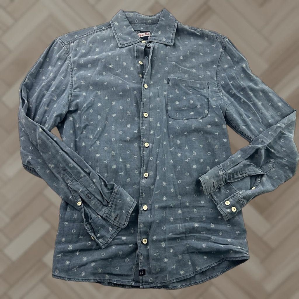 johnnie-O Johnnie-O Hangin' Out Long Sleeve Button Front Pocket Shirt Men's M Blue Size US M / EU 48-50 / 2 - 1 Thumbnail