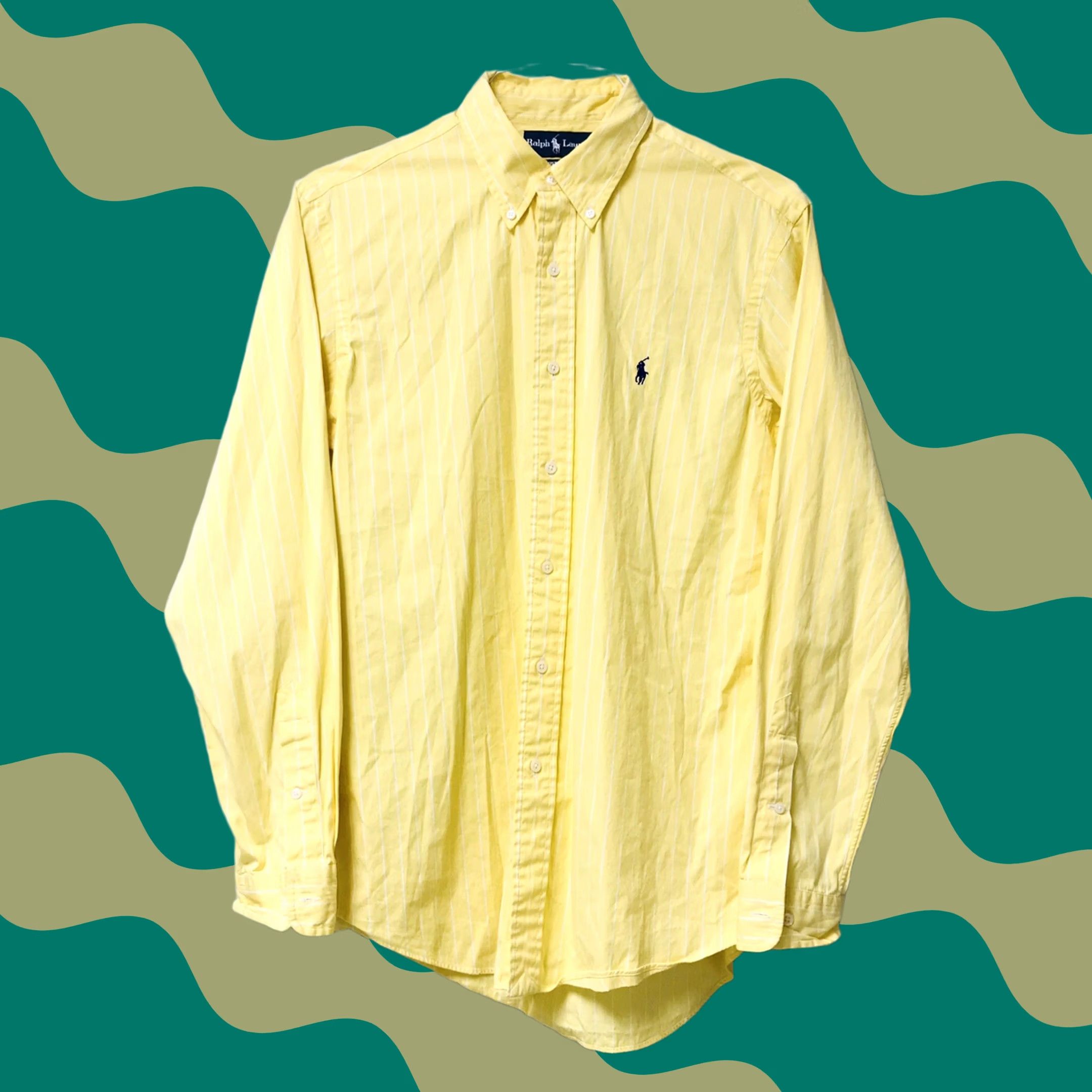 Polo Ralph Lauren Ralph Lauren Men Polo Yellow Stripe Custom Fit Button Down Long Sleeve Shirt L Size US L / EU 52-54 / 3 - 1 Thumbnail