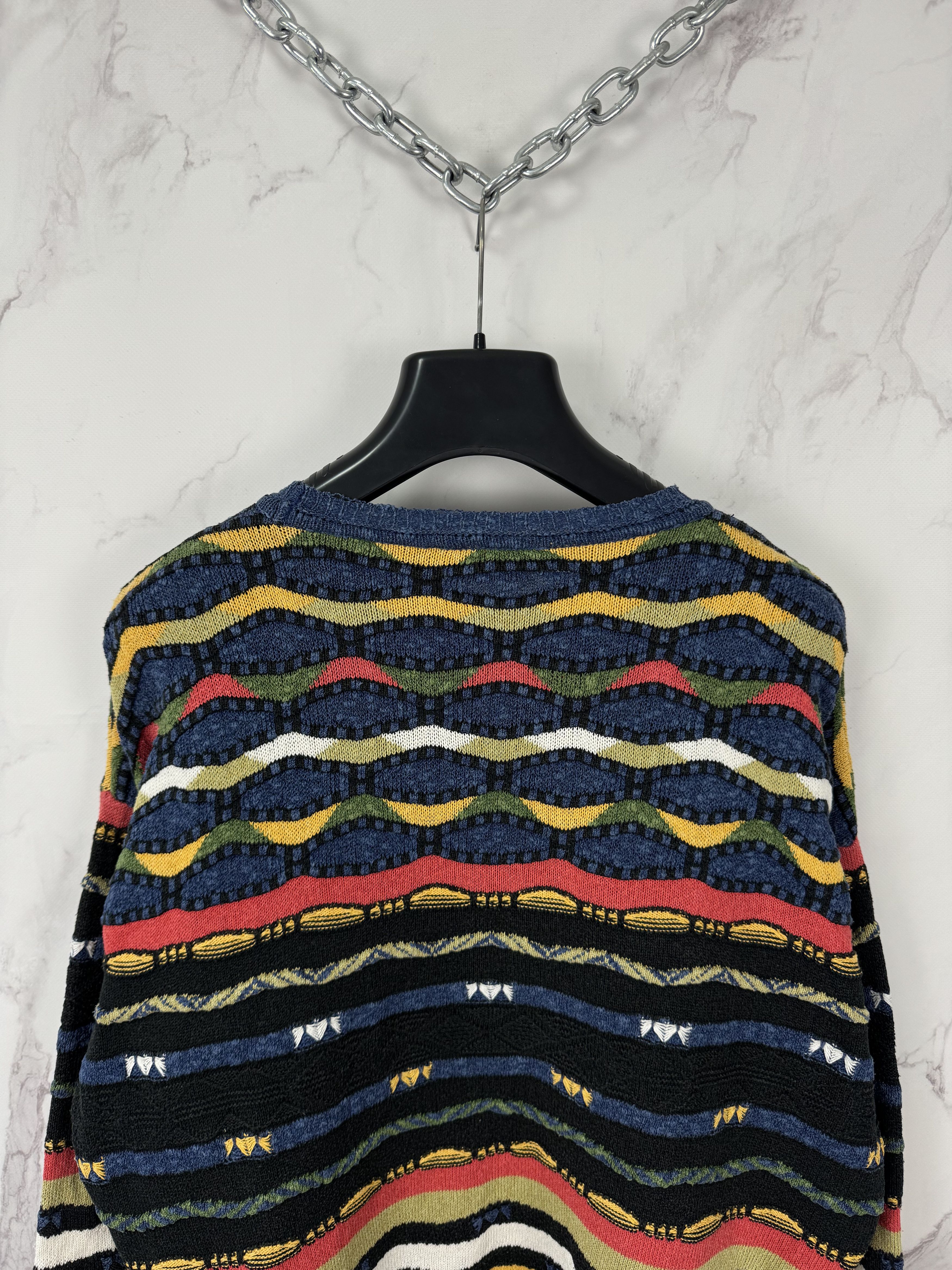 Vintage Vintage 90s Monello 3D Pattern Sweater Coogi Style Size 52 Size US L / EU 52-54 / 3 - 5 Thumbnail