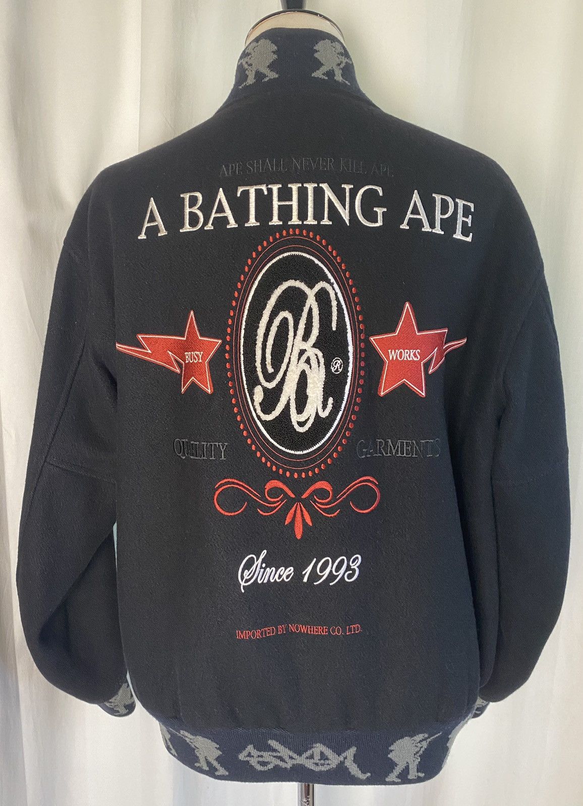 Bape Vintage Bape Stash Varsity Bomber Embroidered Jacket 2005 XL Size US XL / EU 56 / 4 - 1 Thumbnail