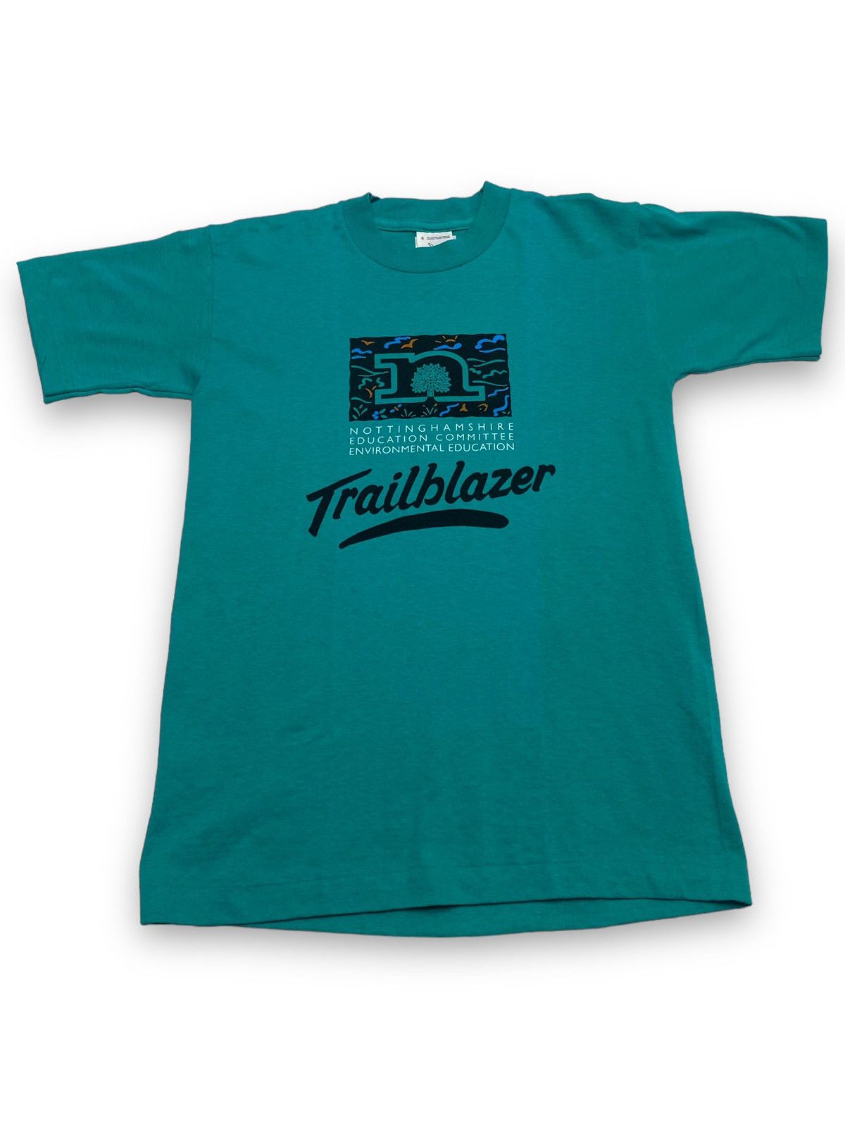 Vintage 90s Vintage NOTTINGHAMSHIRE Single Stitch Big Logo Tee Size US S / EU 44-46 / 1 - 1 Thumbnail