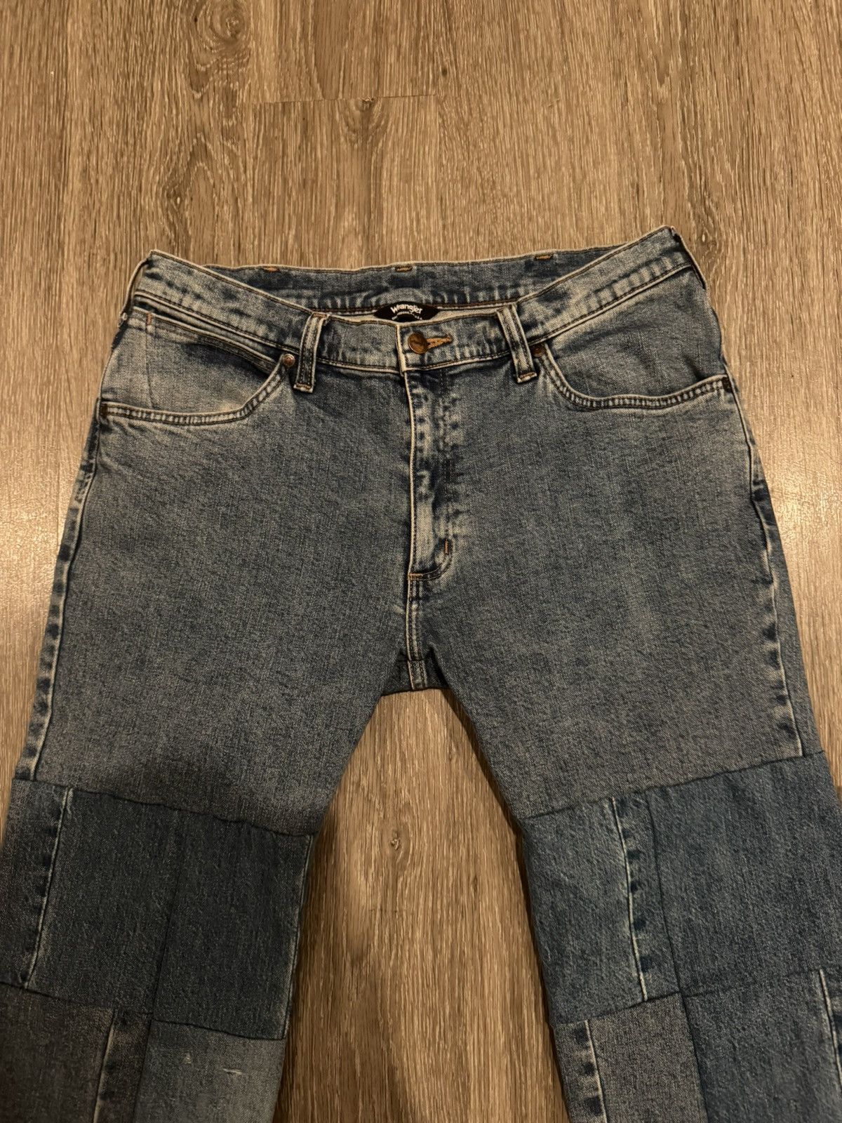 Vintage Vintage Patchwork Denim Wrangler Jeans Size 32-34 Size US 33 - 4 Thumbnail