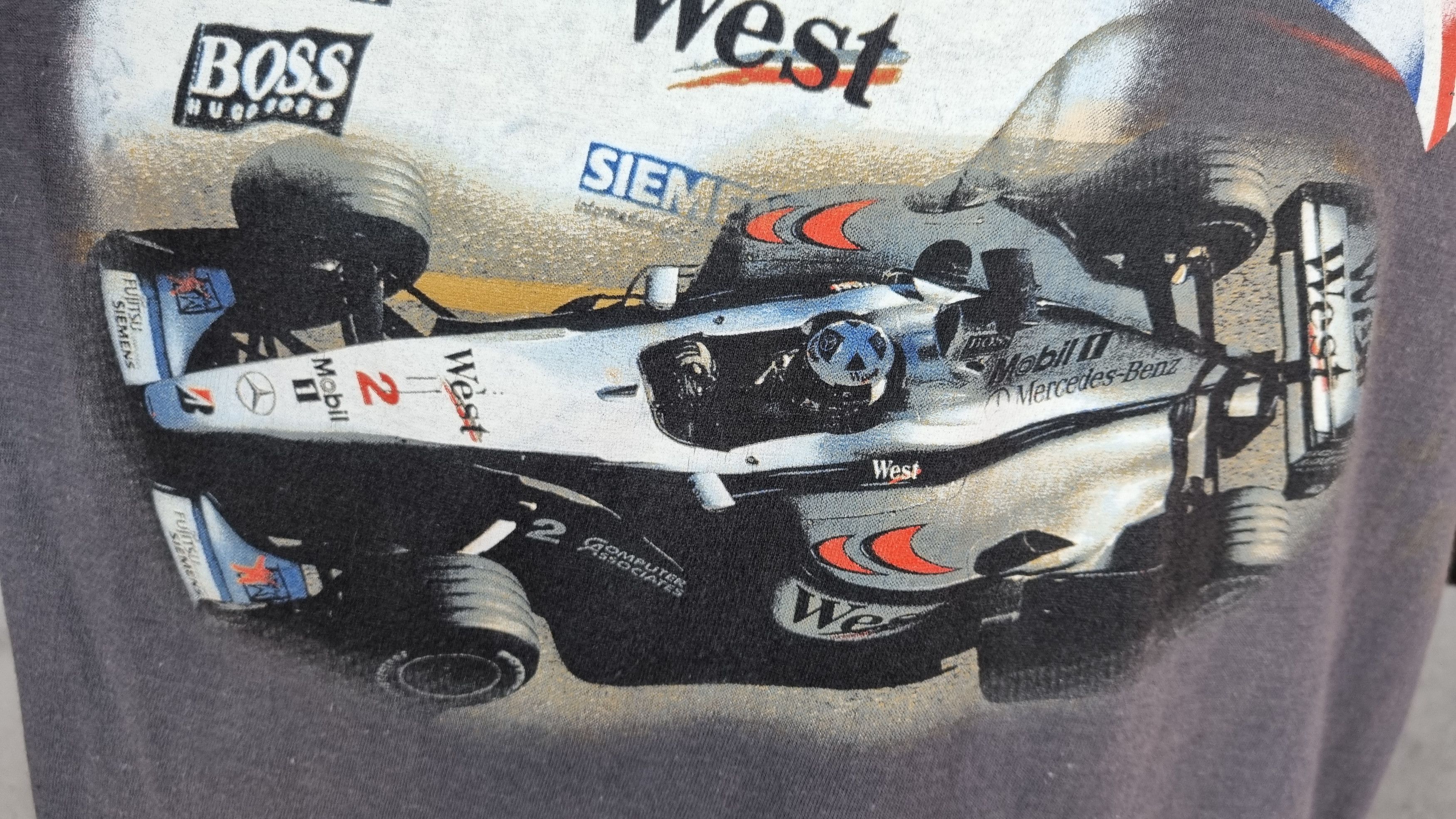 Vintage Portret David Coulthard MOTTORAD Vintage Tee Shirt Size US XL / EU 56 / 4 - 11 Thumbnail