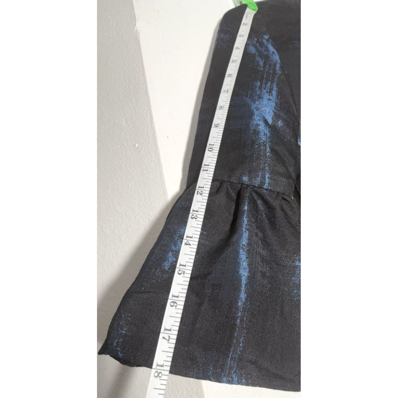 Bell VINTAGE Honey P. Dress Bell Sleeve 3/4 Sleeve Black Blue Metallic Sheen Knee Length Womens Fit & Flare Formal Party/Cocktail 0 Size XS / US 0-2 / IT 36-38 - 7 Thumbnail