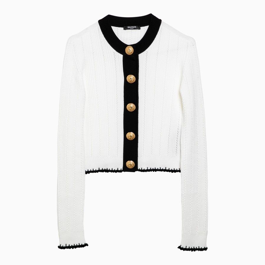 o1d2blof0824 Cardigan in Black & White