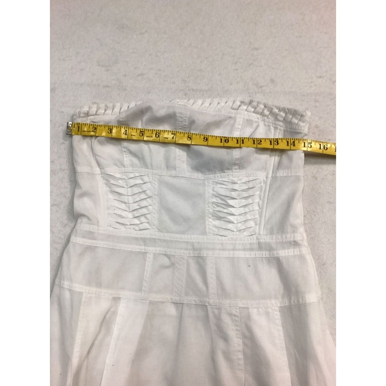 Express Express Women Sundress Knee Length White 10 Strapless Boning Dress Summer 10 Womens 10 - Pre-Owned Like New Size L / US 10 / IT 46 - 5 Thumbnail