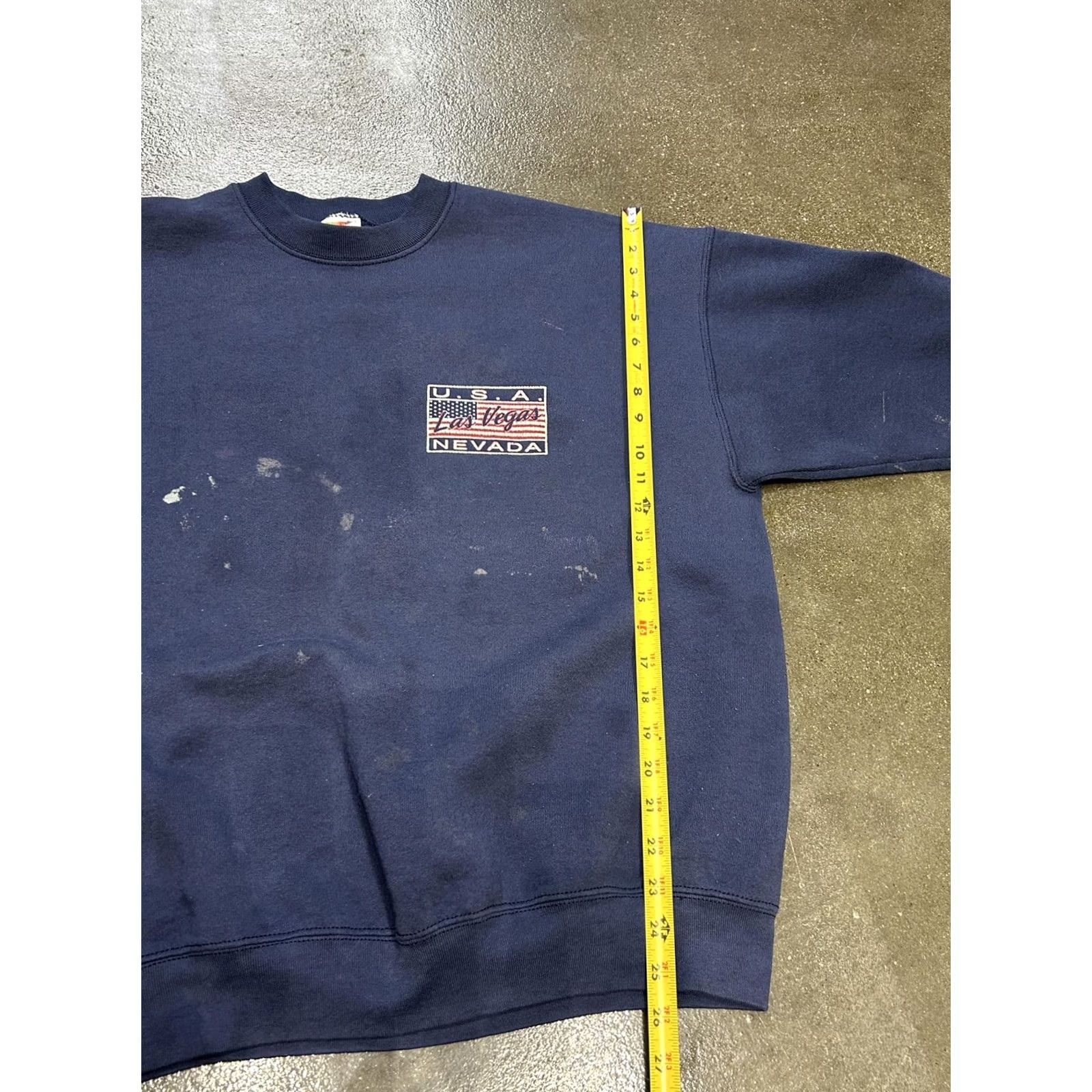 Fruit Of The Loom VINTAGE Las Vegas Sweatshirt Crewneck Mens XL Blue USA Nevada Fruit of the Loom 90s Size US XL / EU 56 / 4 - 4 Thumbnail
