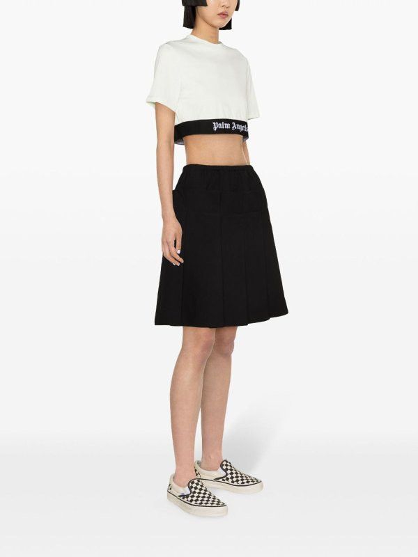 Palm Angels o1y1225 Crop Top in White/Black Size M / US 6-8 / IT 42-44 - 4 Thumbnail