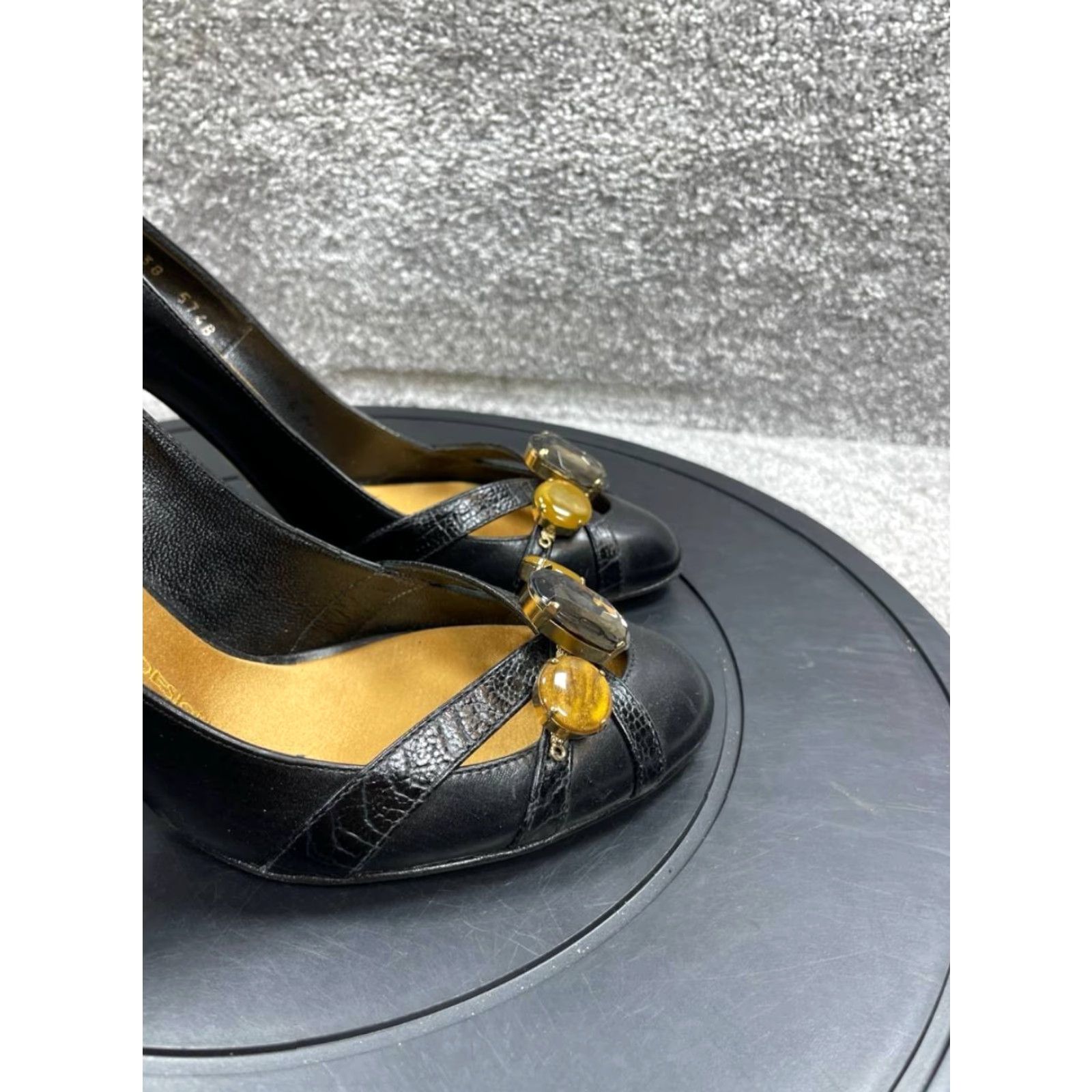 Giuseppe Zanotti VICINI by GIUSEPPE ZANOTTI Heel Womens 38 EU 7.5 US Pump Black Leather Stiletto Size US 7.5 / IT 37.5 - 2 Thumbnail