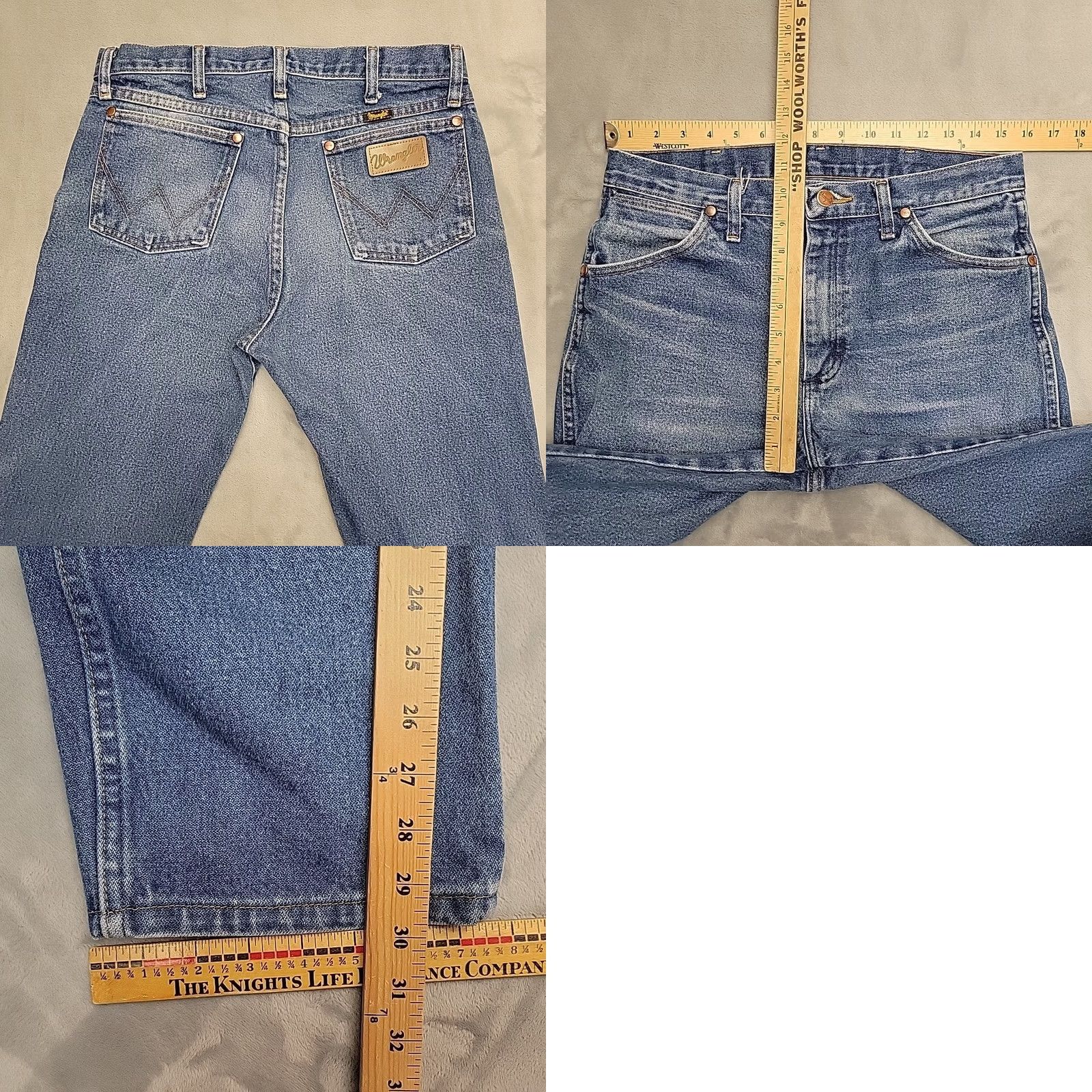 Wrangler Wrangler Jeans Mens 32 Blue Men 32x30 Faded Whiskered Denim Cowboy Western 1013MWZ Size US 32 / EU 48 - 8 Thumbnail