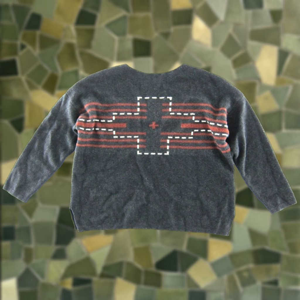 Pendleton VINTAGE Pendleton Pullover Sweater Men XL Wool Grey Orange Ivory Cross Hong Kong Size US XL / EU 56 / 4 - 1 Thumbnail