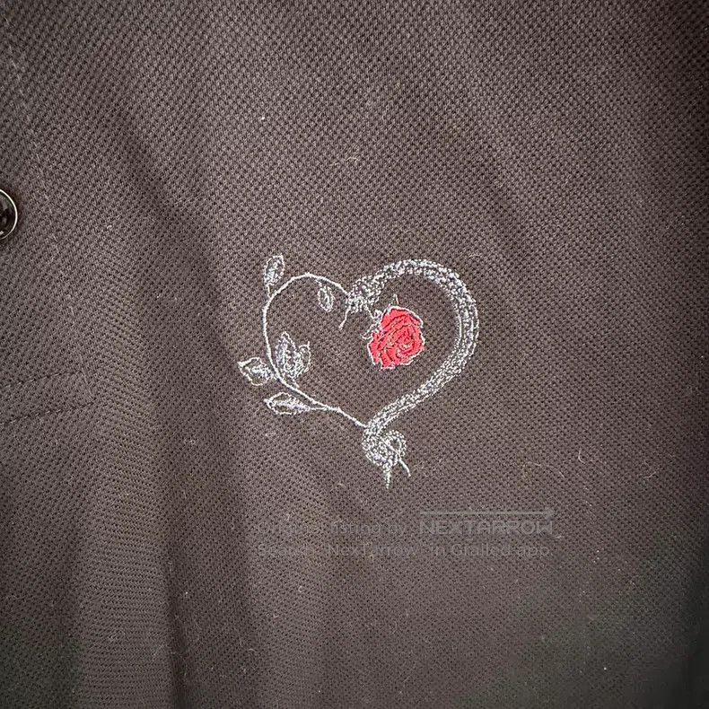 Saint Laurent Paris Saint Laurent Paris Snake Rose Heart Embroidered Polo Shir Size US M / EU 48-50 / 2 - 2 Thumbnail
