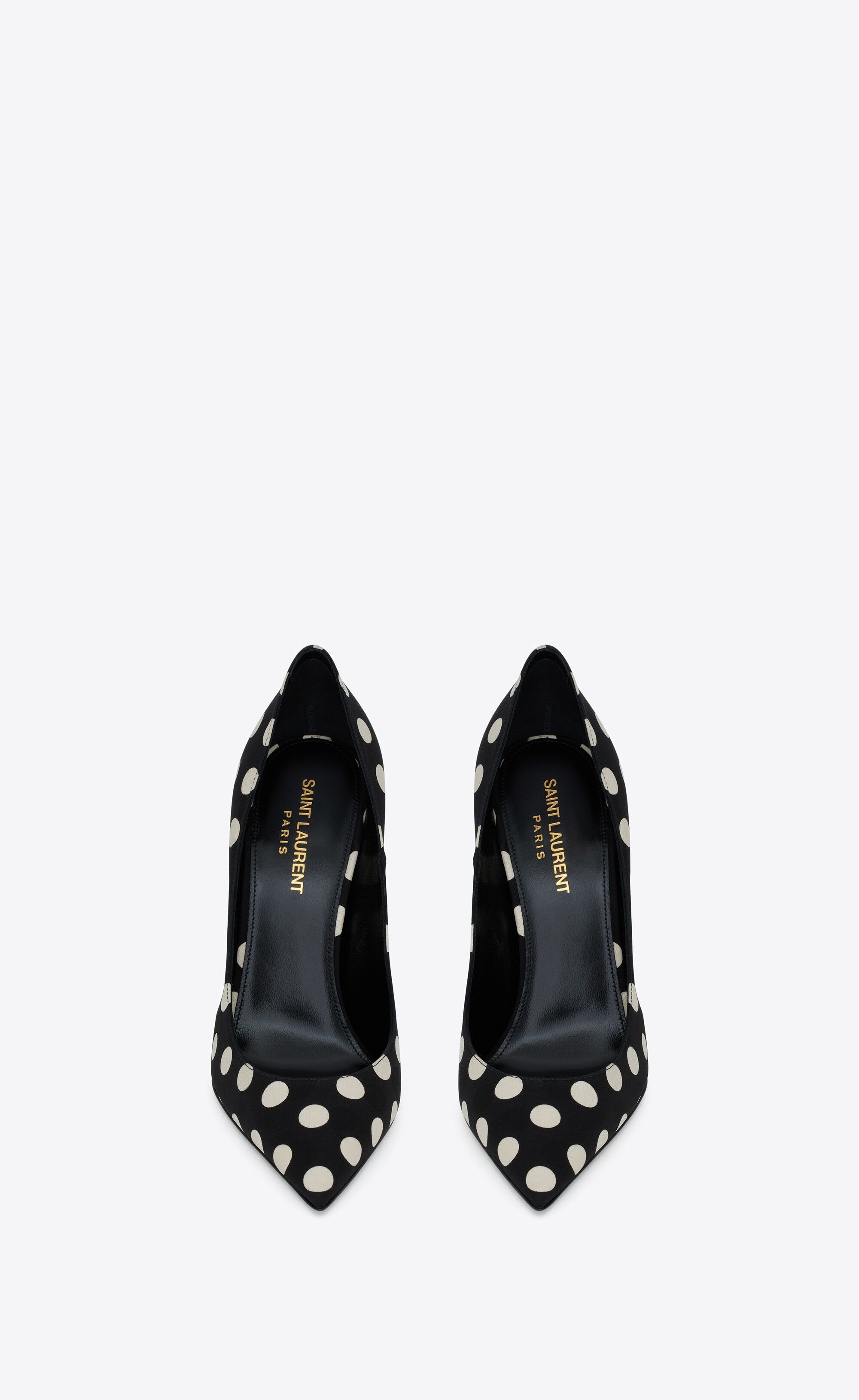 Saint Laurent Paris o1s1wg110225 649474 Zoe Pumps in Silk in Black/White Size US 6 / IT 36 - 2 Thumbnail