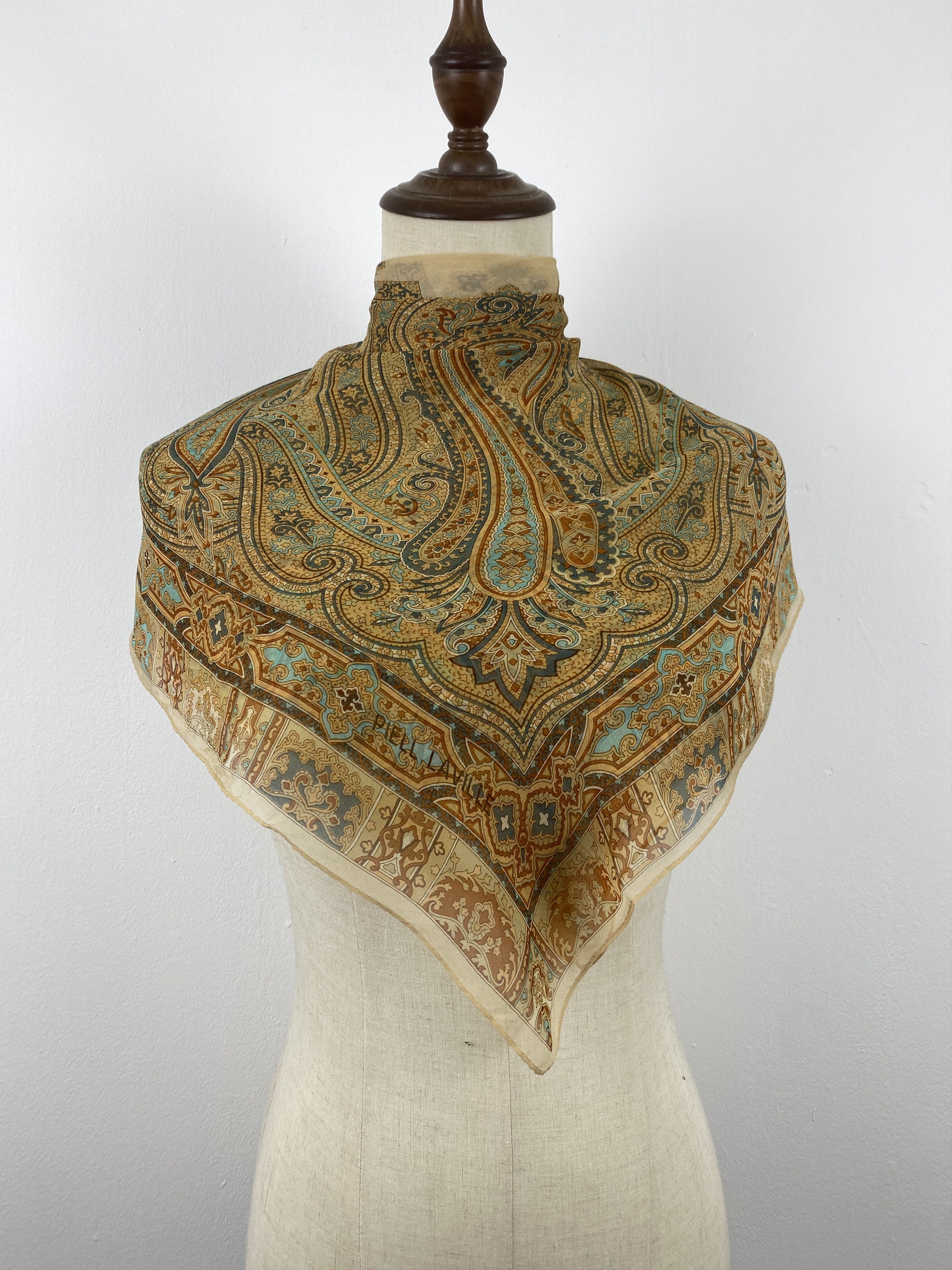 Vintage Vintage Piell Laville Paisley Silk Scarf SN0157 Size ONE SIZE - 2 Thumbnail