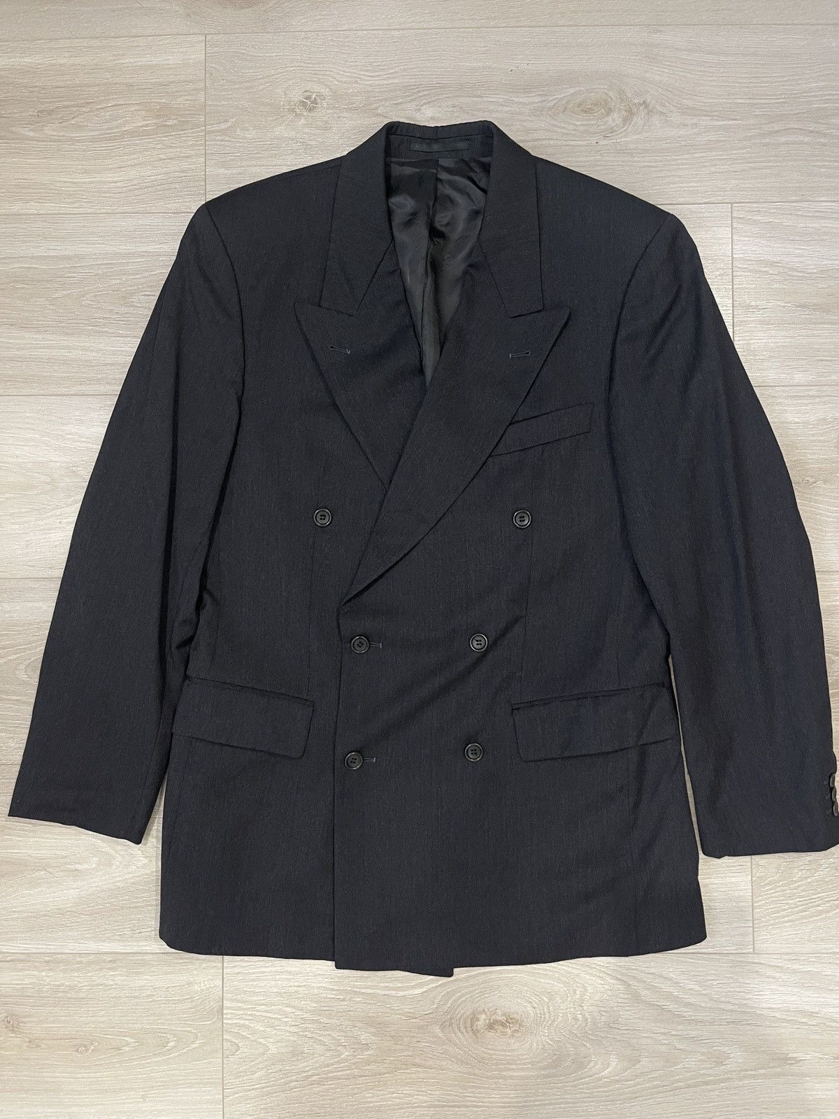 Hugo Boss Vintage double-breasted jacket blazer hugo boss dark gray 40 Size 40L - 11 Thumbnail