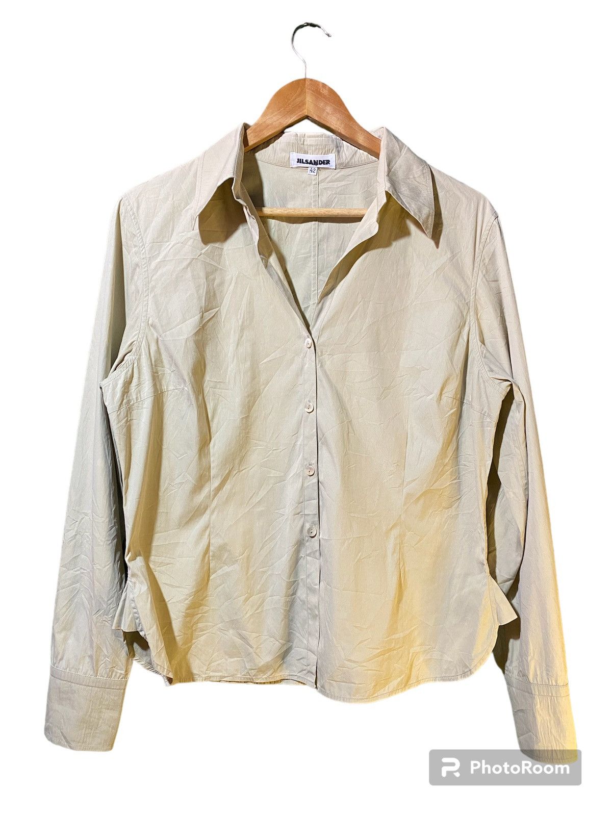 image of Jil Sander Women Cream Long Sleeve (Size Medium)