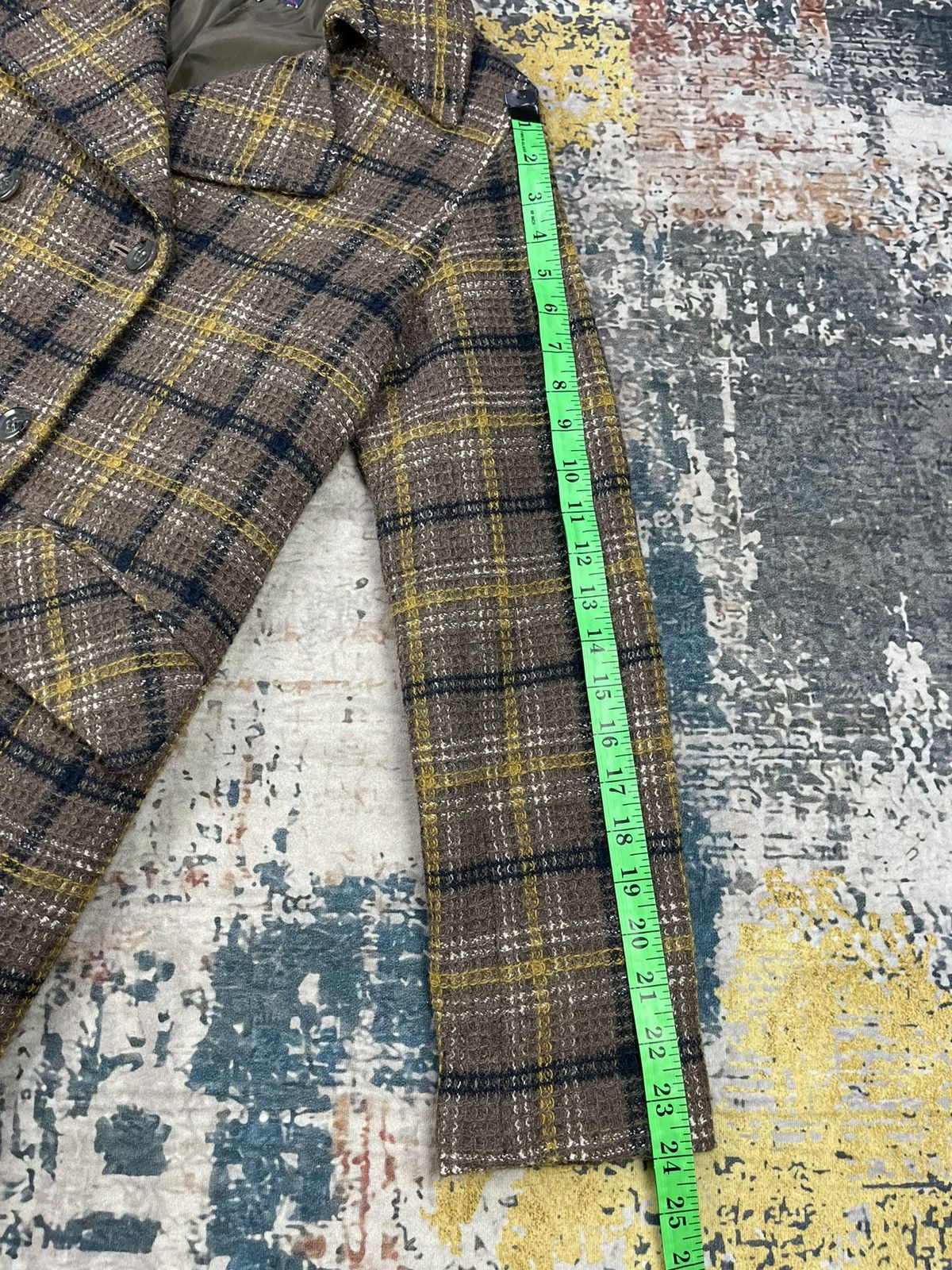 Blue Blue Japan B.L.U.E Checkered Plaid Double Breasted Coat Size XS / US 0-2 / IT 36-38 - 10 Thumbnail