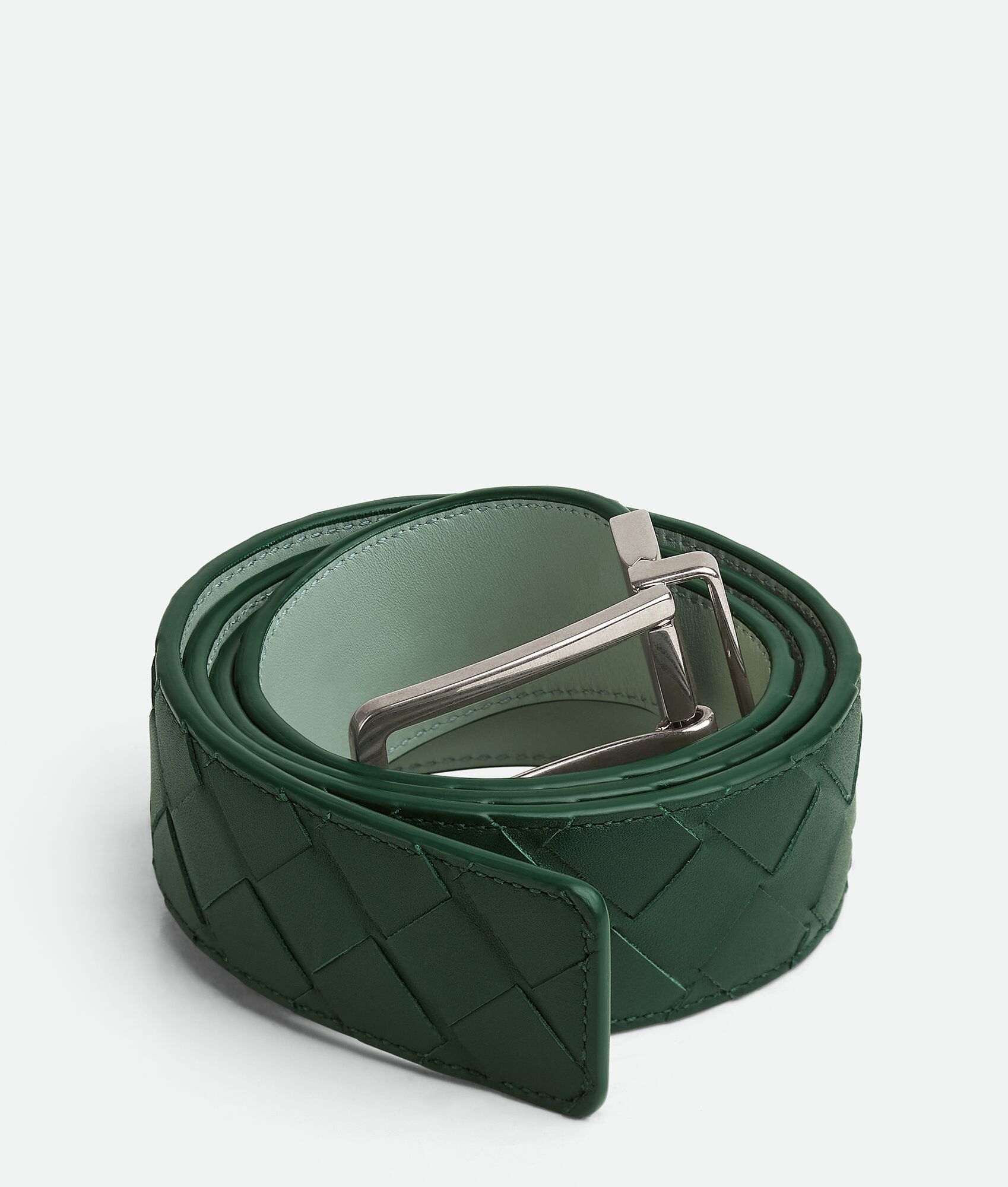 Bottega Veneta o1n1vont0425 Size: 100 / Intrecciato Reversible Belt Green Size 40 - 2 Thumbnail