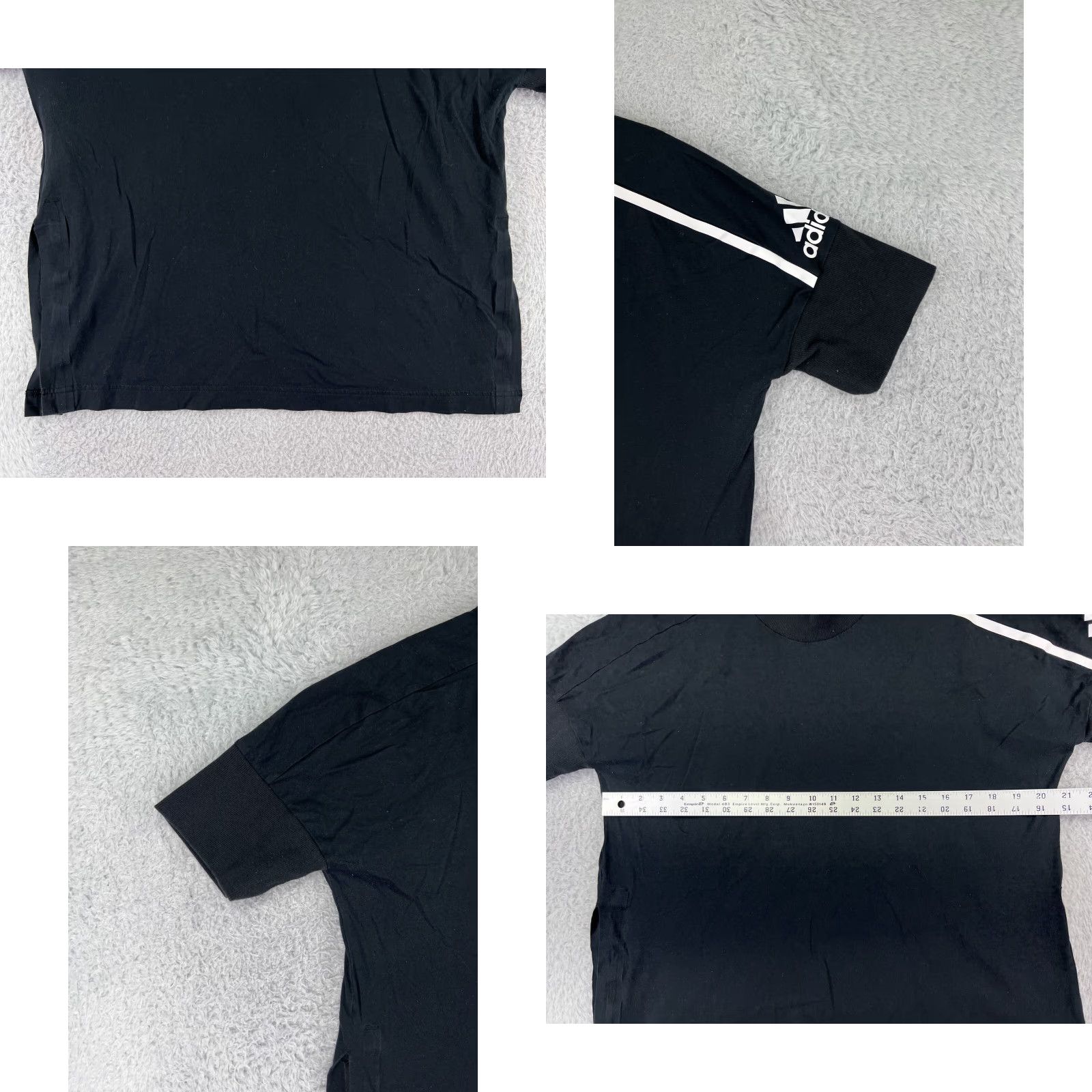 Adidas Adidas Shirt Mens Large Black Short Sleeve Open Sides Cuffed Sleeves Cotton Size US L / EU 52-54 / 3 - 8 Thumbnail