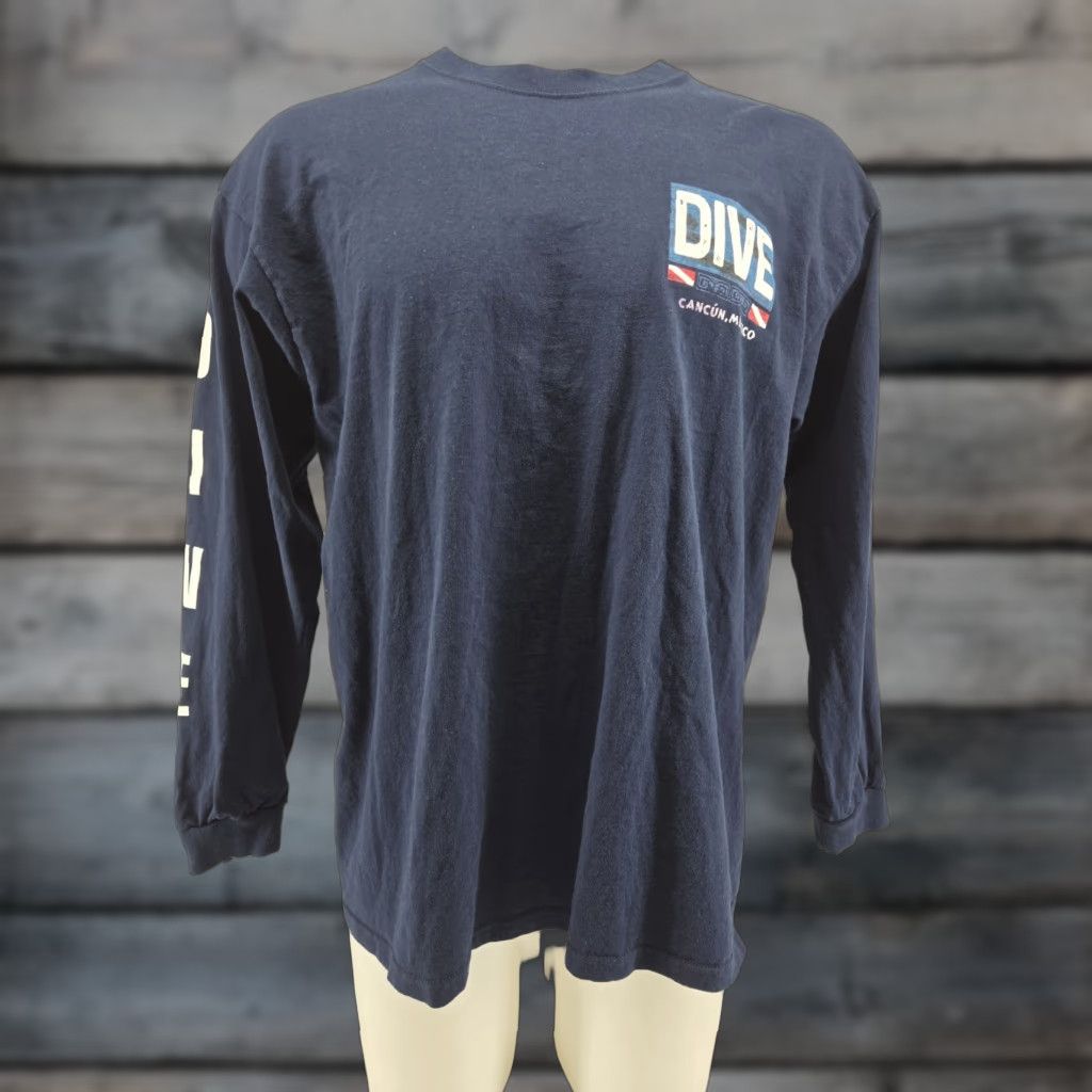 Vintage Yacht Club Dive Cancun Mexico Shirt XL Long Sleeve Blue Mens Size US XL / EU 56 / 4 - 1 Thumbnail