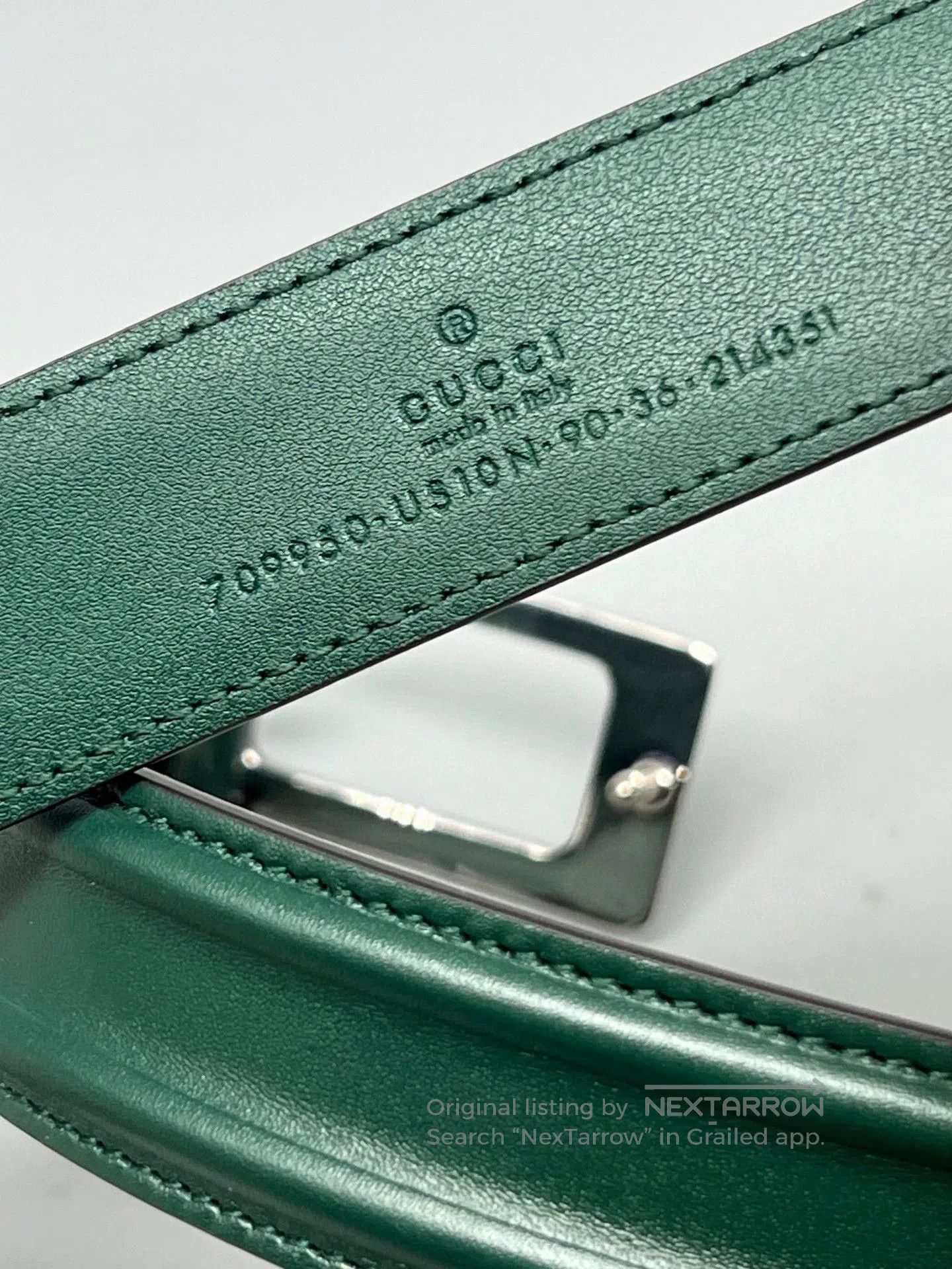 Gucci gucci green leather belt for men and women. Size ONE SIZE - 5 Thumbnail