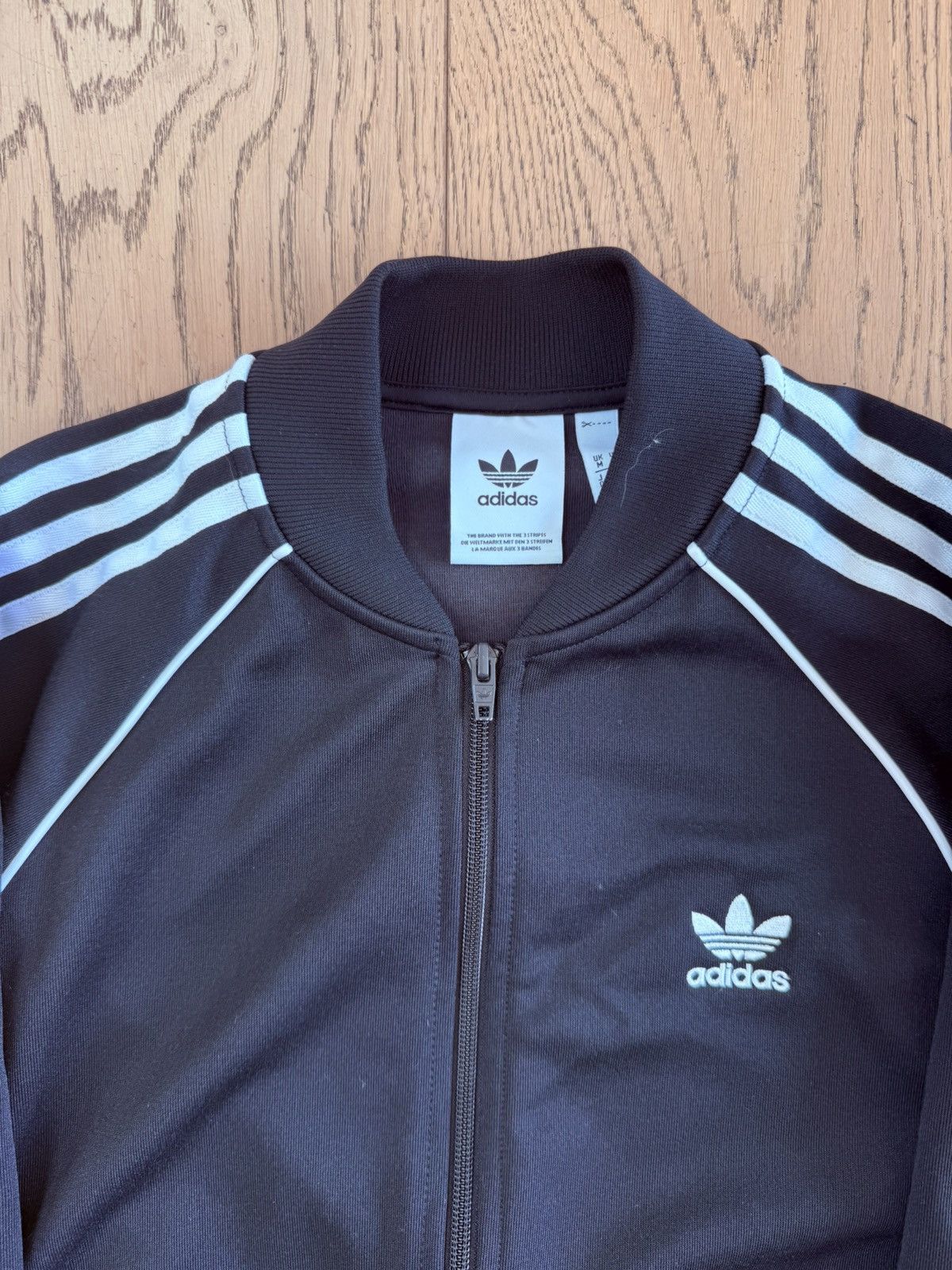 Adidas Adidas Classic Black 3 Stripes Zipper Jacket Size US M / EU 48-50 / 2 - 1 Thumbnail