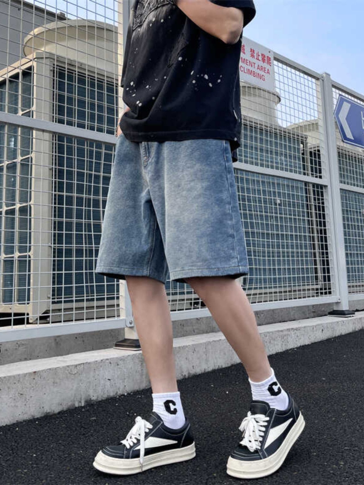 Japanese Brand × Jean Retro washed loose denim shorts Size US 32 / EU 48 - 3 Thumbnail