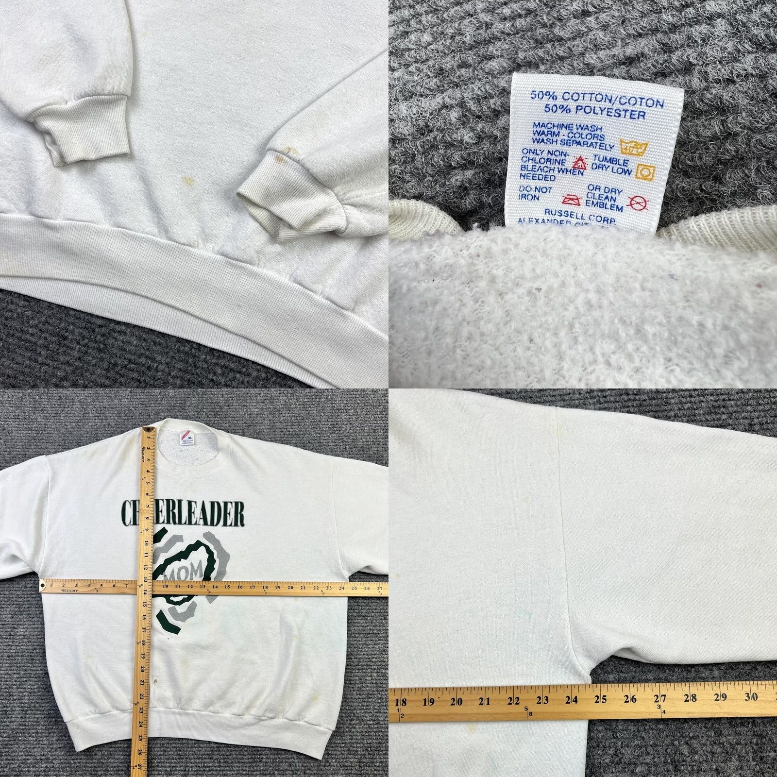 Jerzees VINTAGE Jerzees Sweatshirt Crewneck 90s Graphic Grunge Cheerleader Mom L White Womens Size L / US 10 / IT 46 - 8 Thumbnail