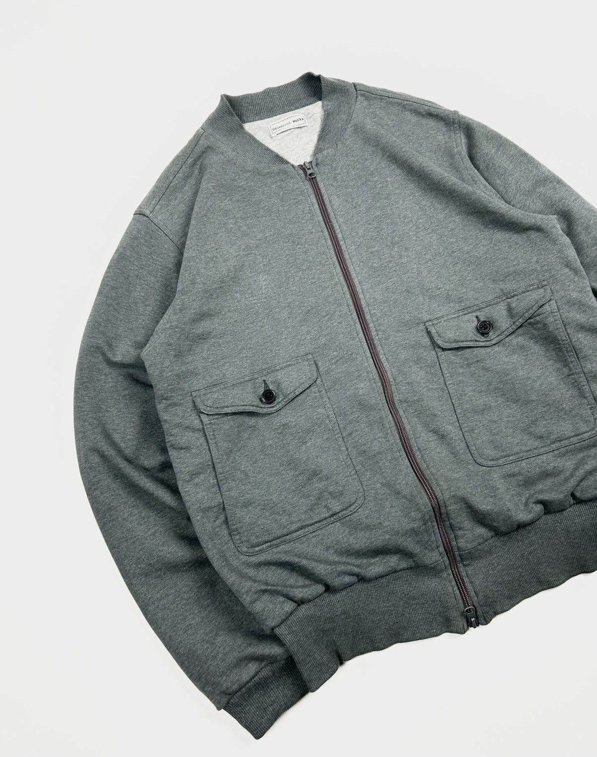 Universal Works Rare Universal Works Double Zip Bomber Sweatshirt Size US L / EU 52-54 / 3 - 3 Thumbnail