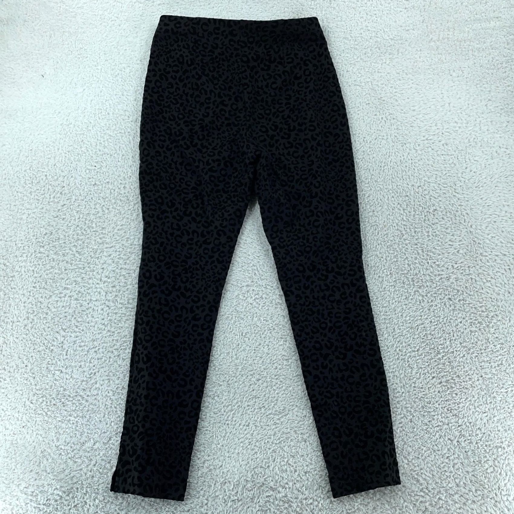Michael Kors Michael Kors Leggings Womens Small Black Leopard Print Pull On Pants Size 28" / US 6 / IT 42 - 3 Thumbnail